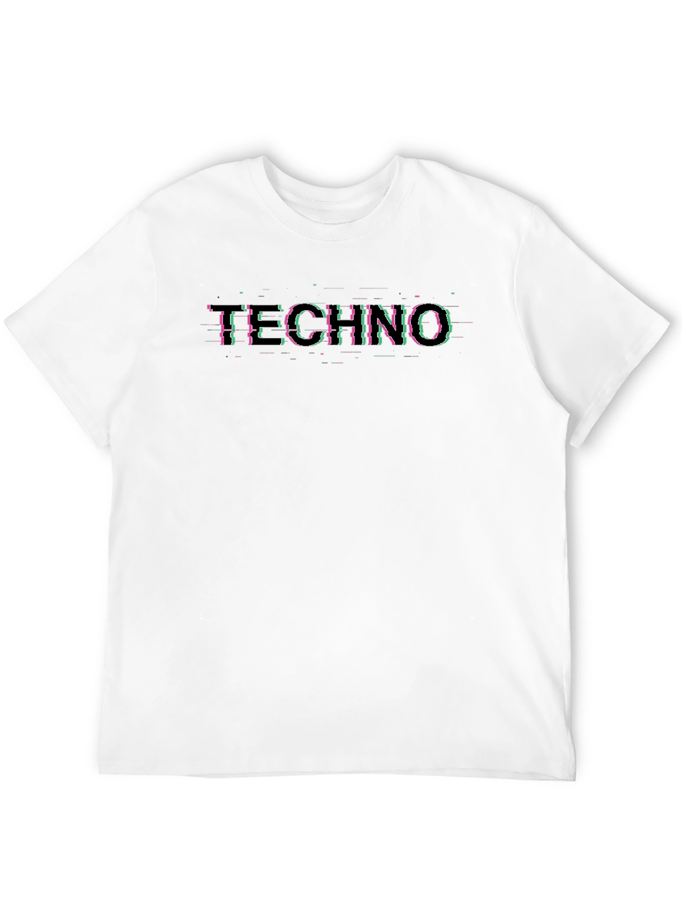 Black Techno Glitch Style Graphic Tee - Black view 12