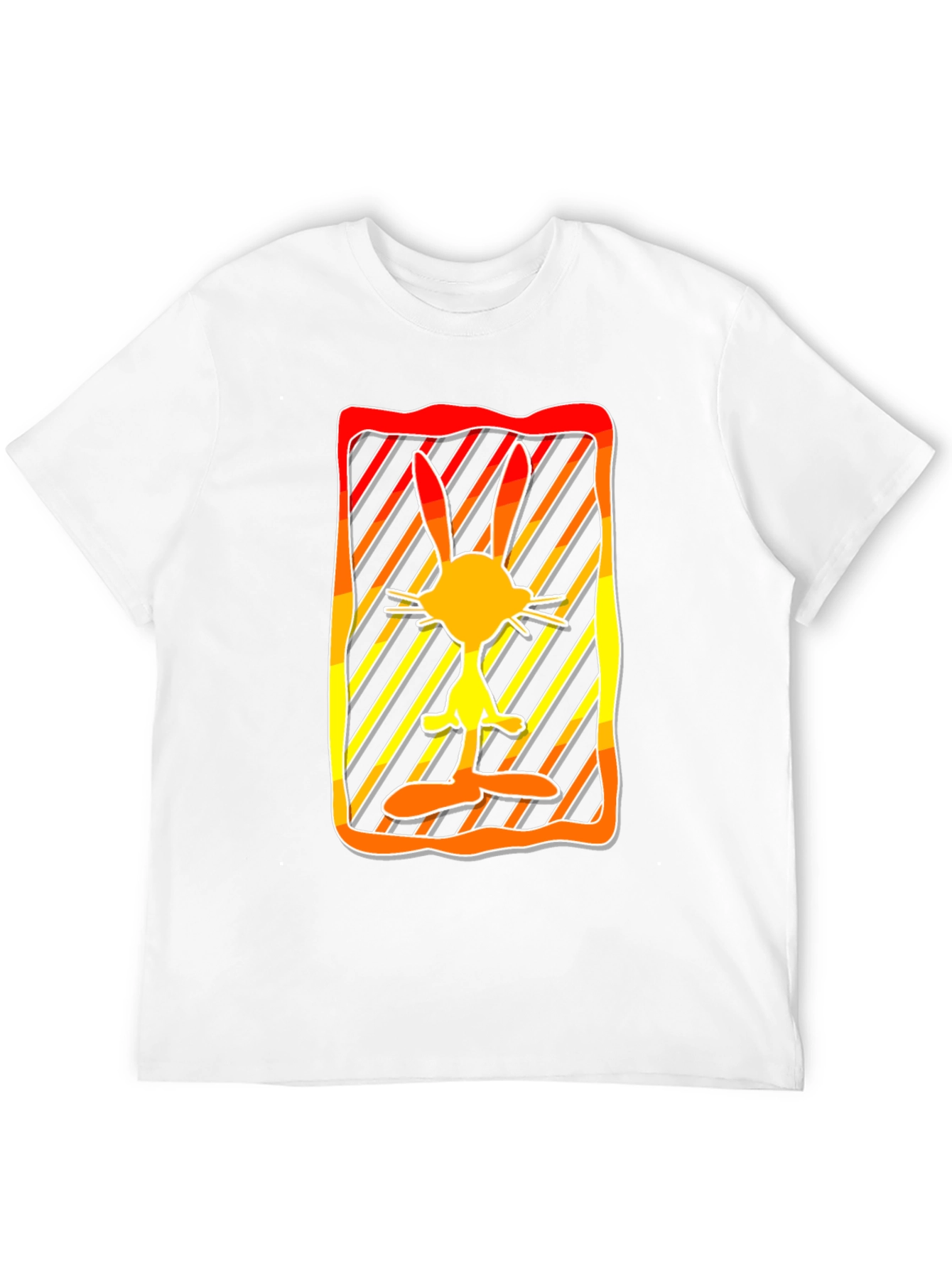 Black Retro Cartoon Rabbit Graphic Tee view 12