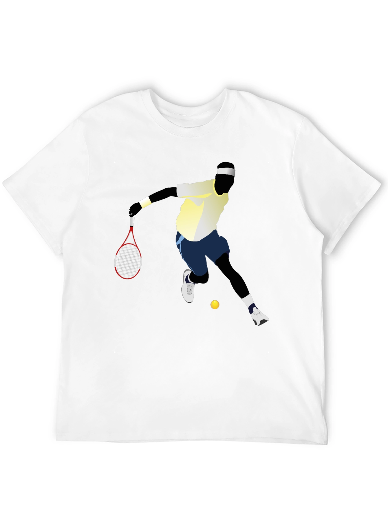 Black Tennis Player Graphic Tee - Black Cotton T-Shirt view 12