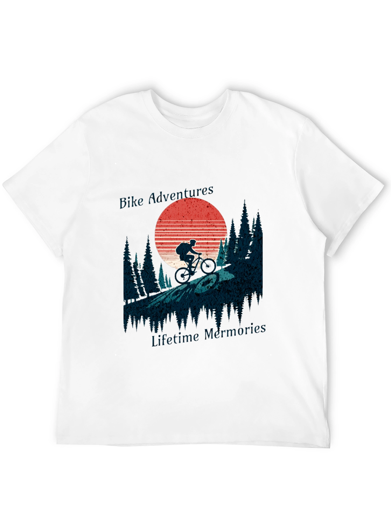 Black Bike Adventure Tee: Retro Mountain Biking Shirt view 12