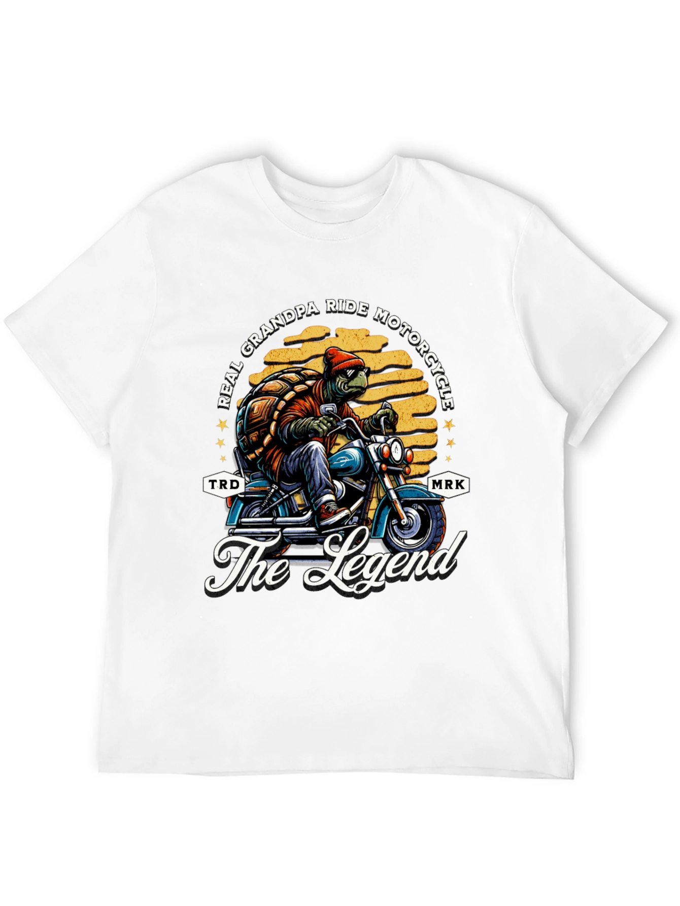 Black Grandpa Turtle Motorcycle T-Shirt - Ride Like a Legend view 12