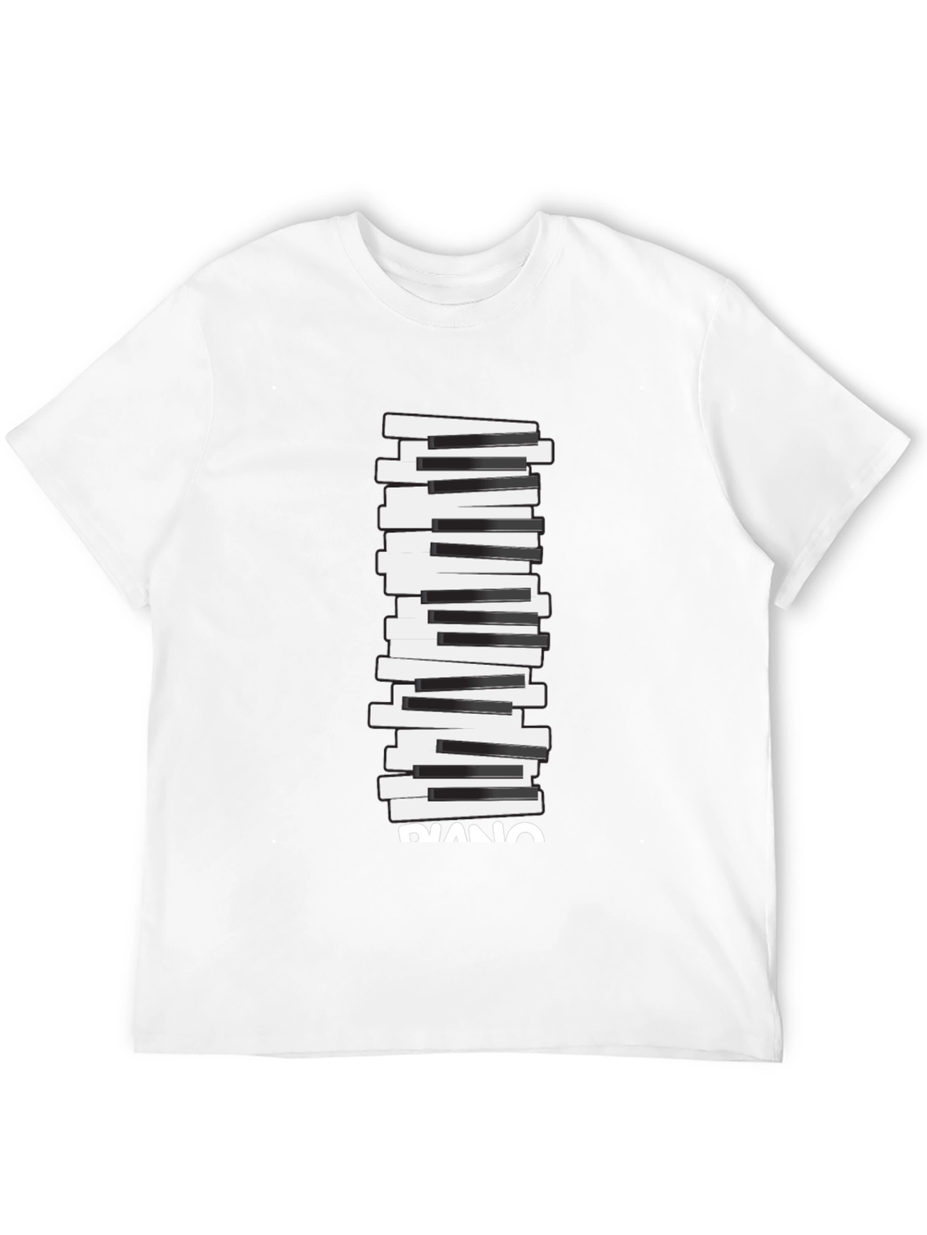 Black Piano Keys Graphic Print T-Shirt view 12