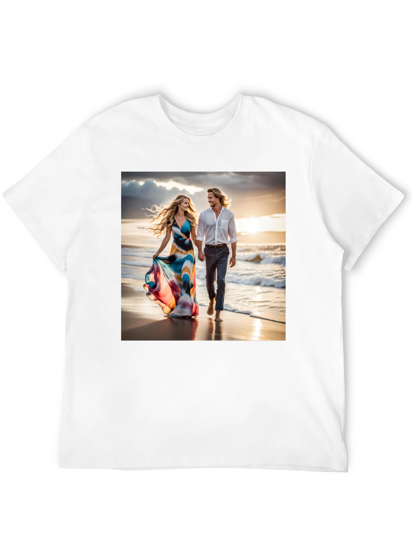 Black Romantic Beach Walk T-Shirt view 12