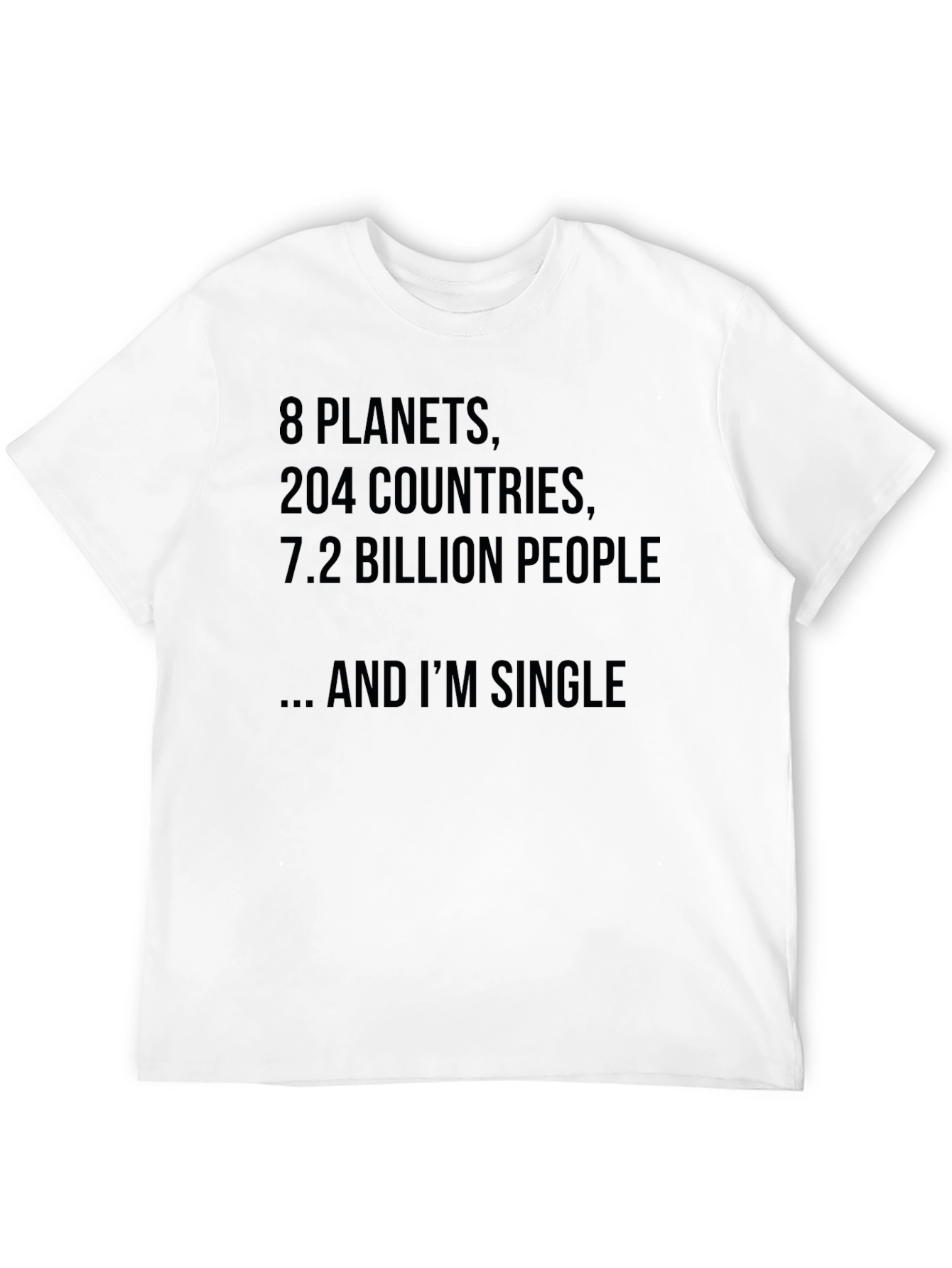 Black Funny Single T-Shirt - 8 Planets, 204 Countries view 12