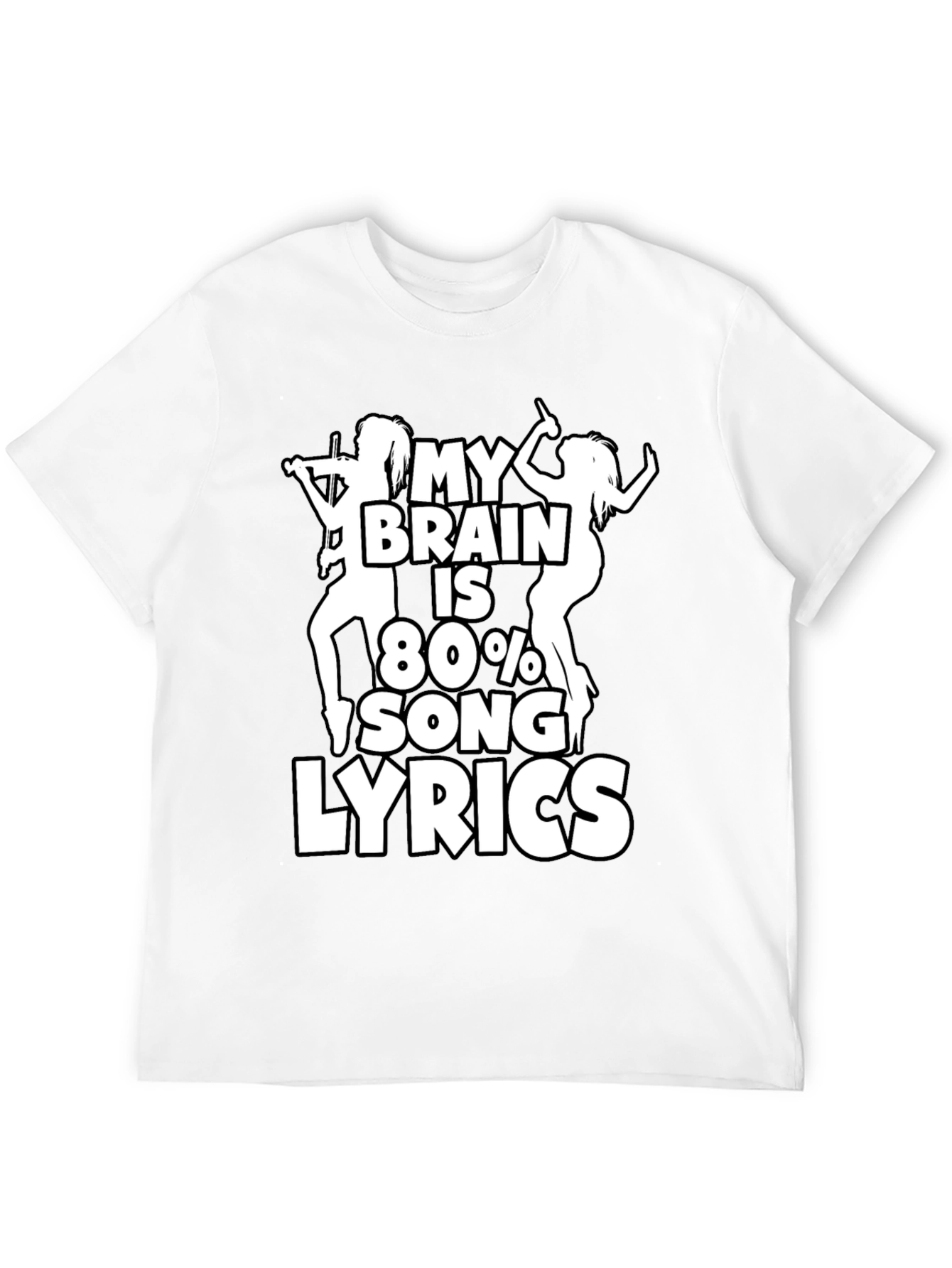 Black My Brain is 80% Song Lyrics Graphic T-Shirt view 12