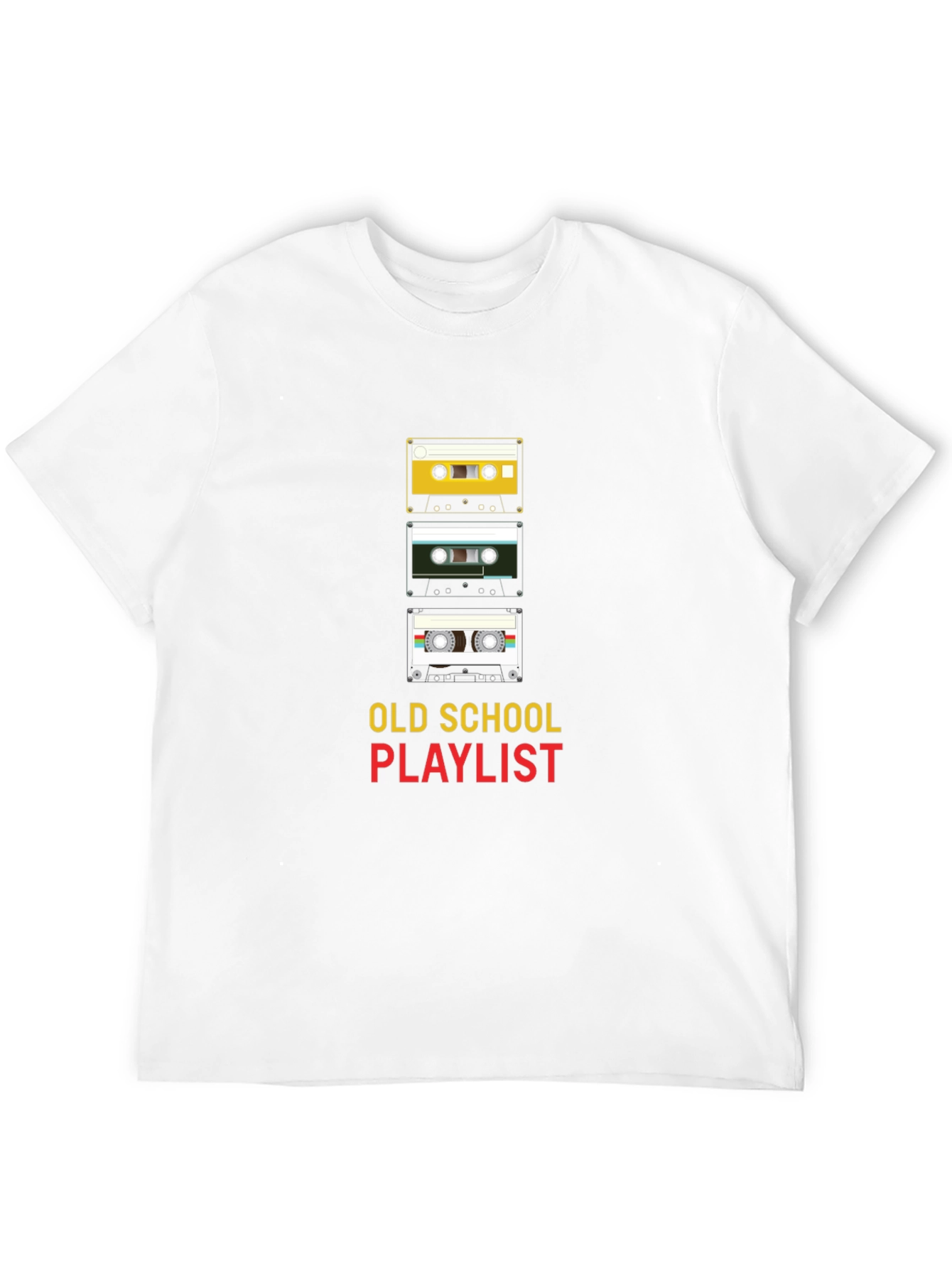 Black Old School Playlist Graphic Tee view 12