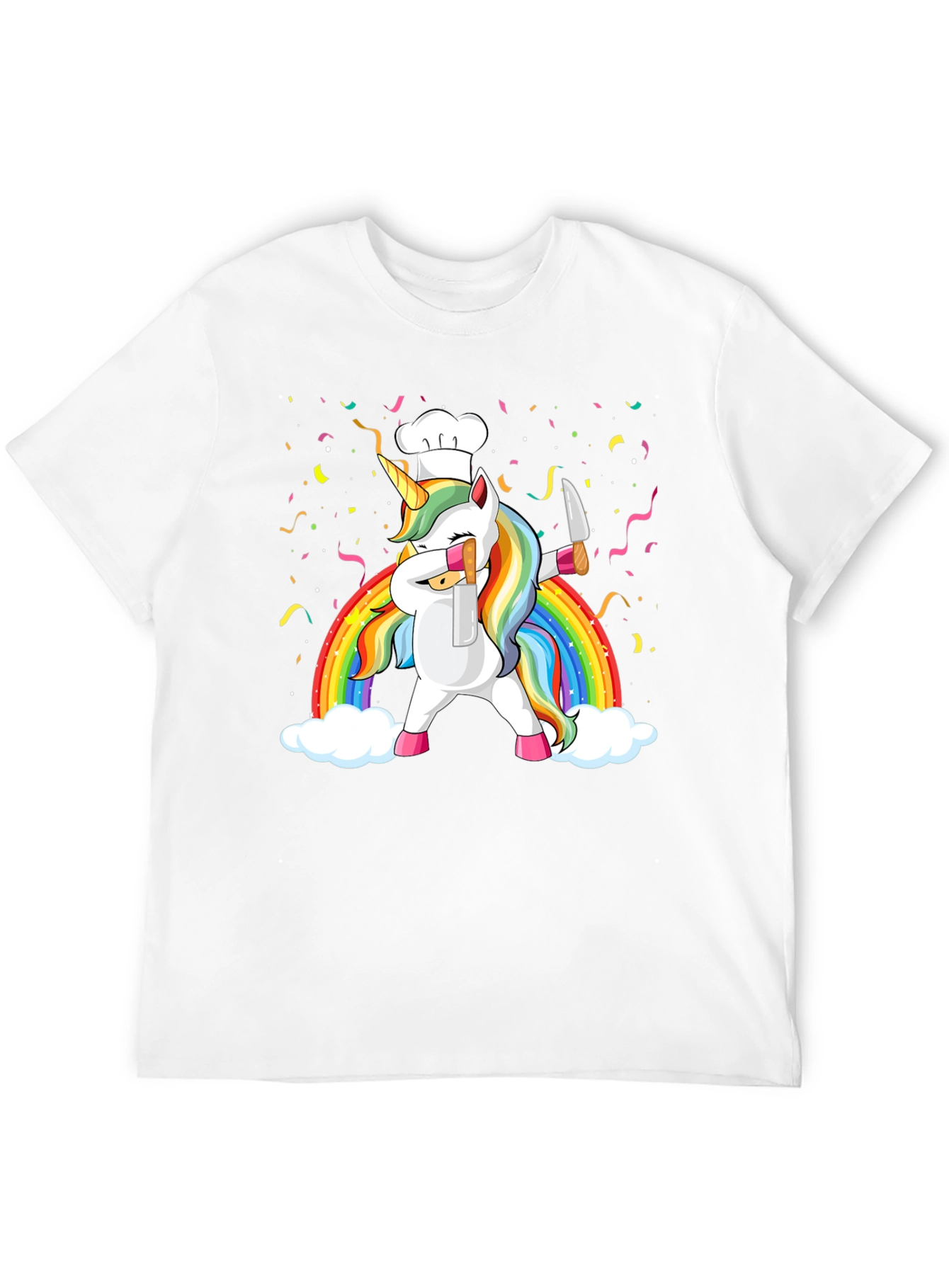 Black Unicorn Chef Rainbow T-Shirt Funny Foodie Tee view 12