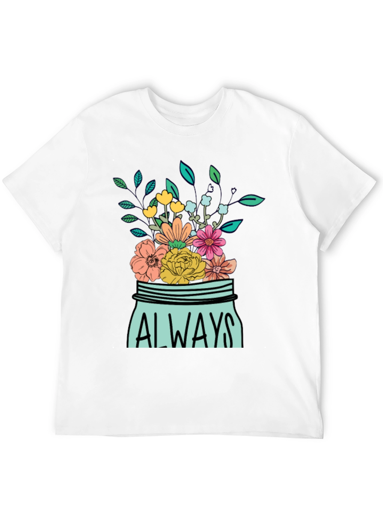 Black Always Floral Jar Graphic T-Shirt view 12
