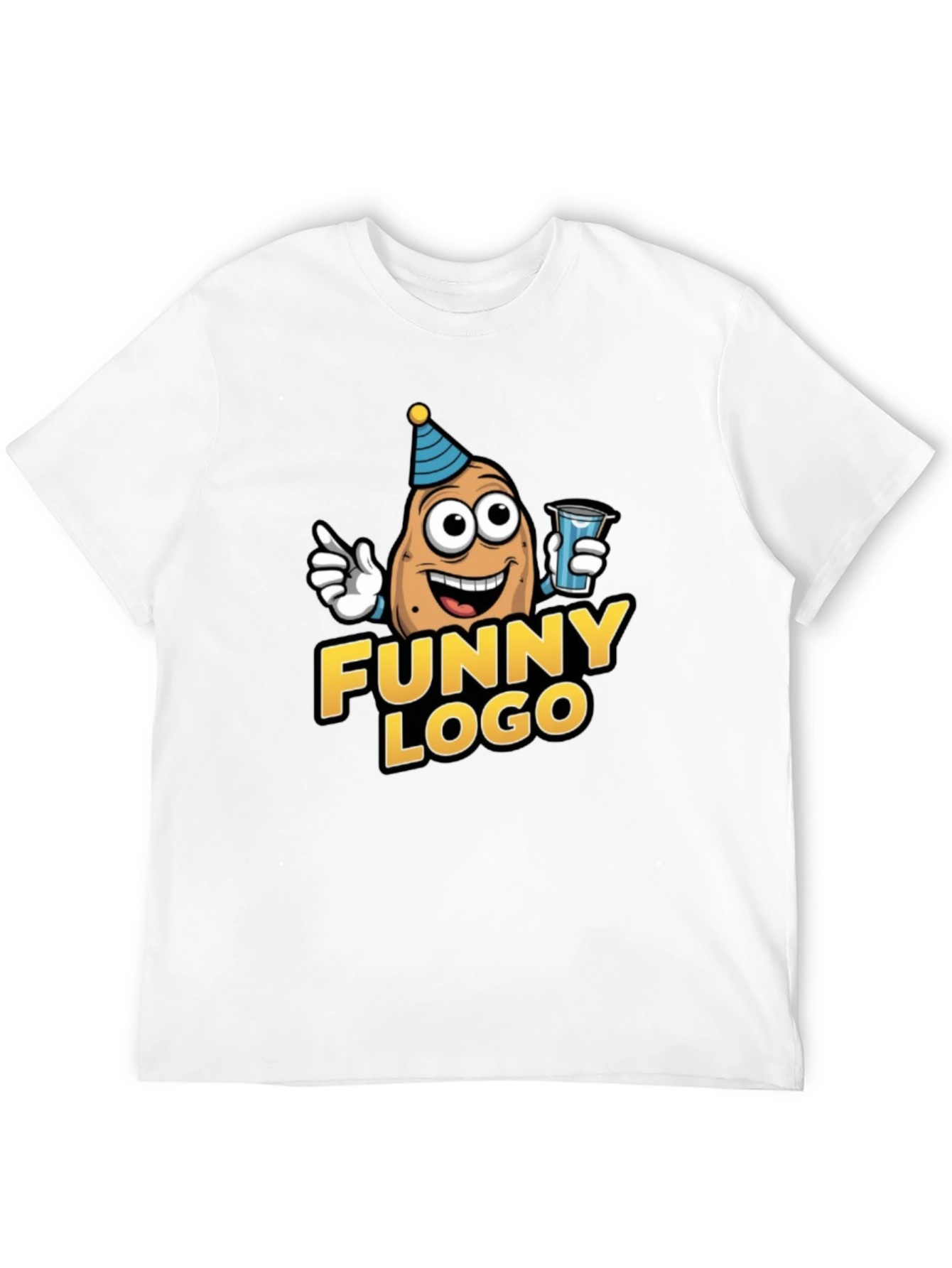 Black Funny Logo Potato Graphic Tee view 12