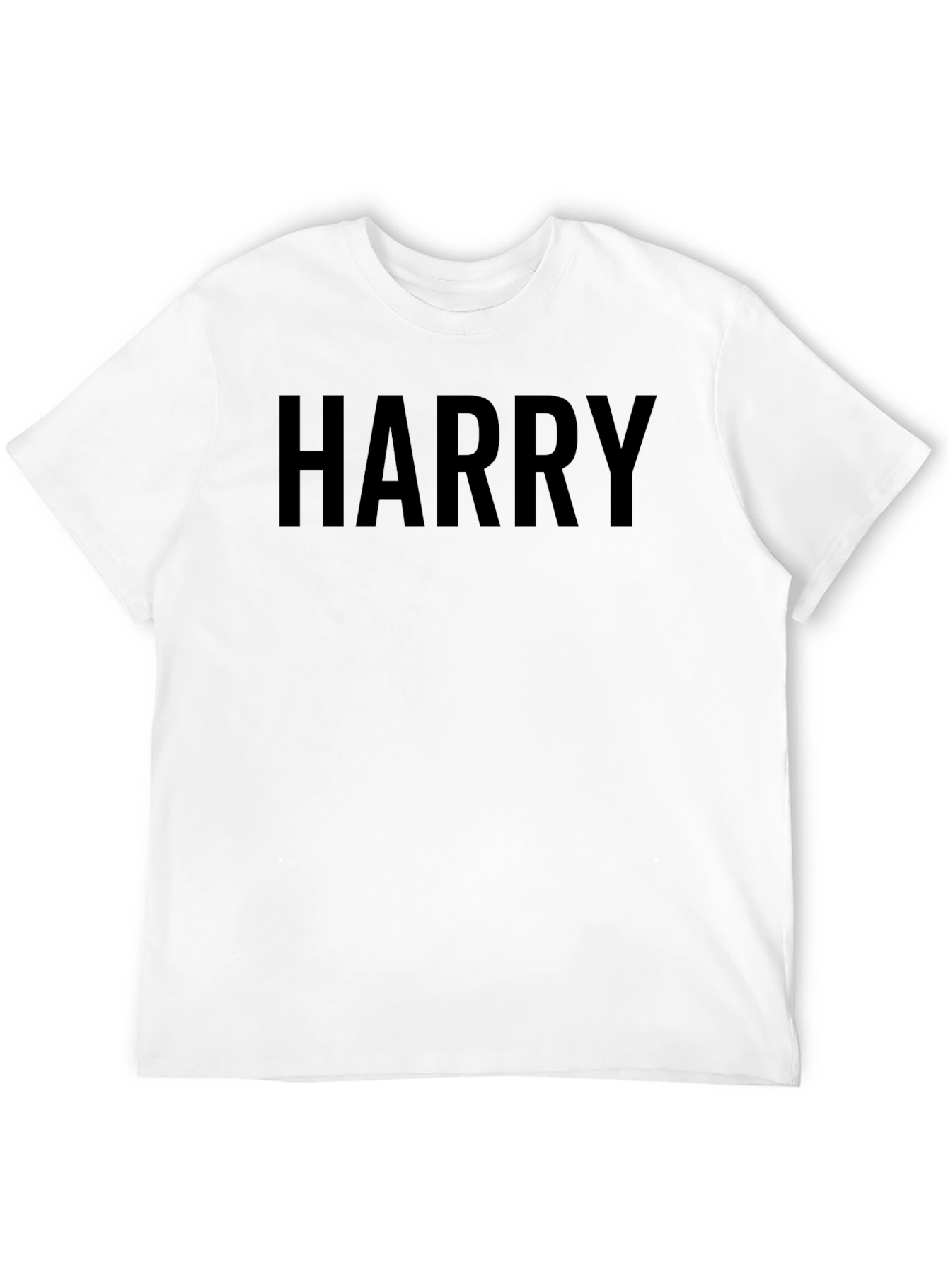 Black Men's Black "HARRY" Graphic Crew Neck T-Shirt view 12