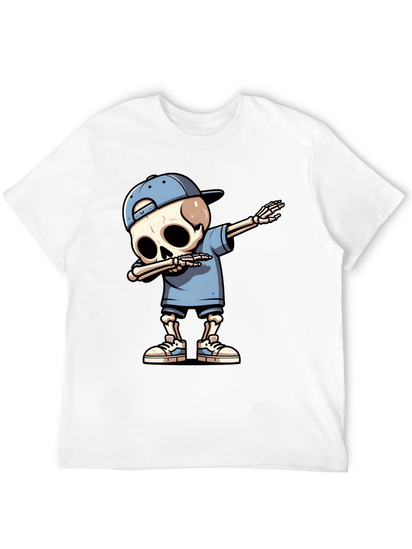 Black Dabbing Skeleton Graphic Tee - Men's Black T-Shirt view 12