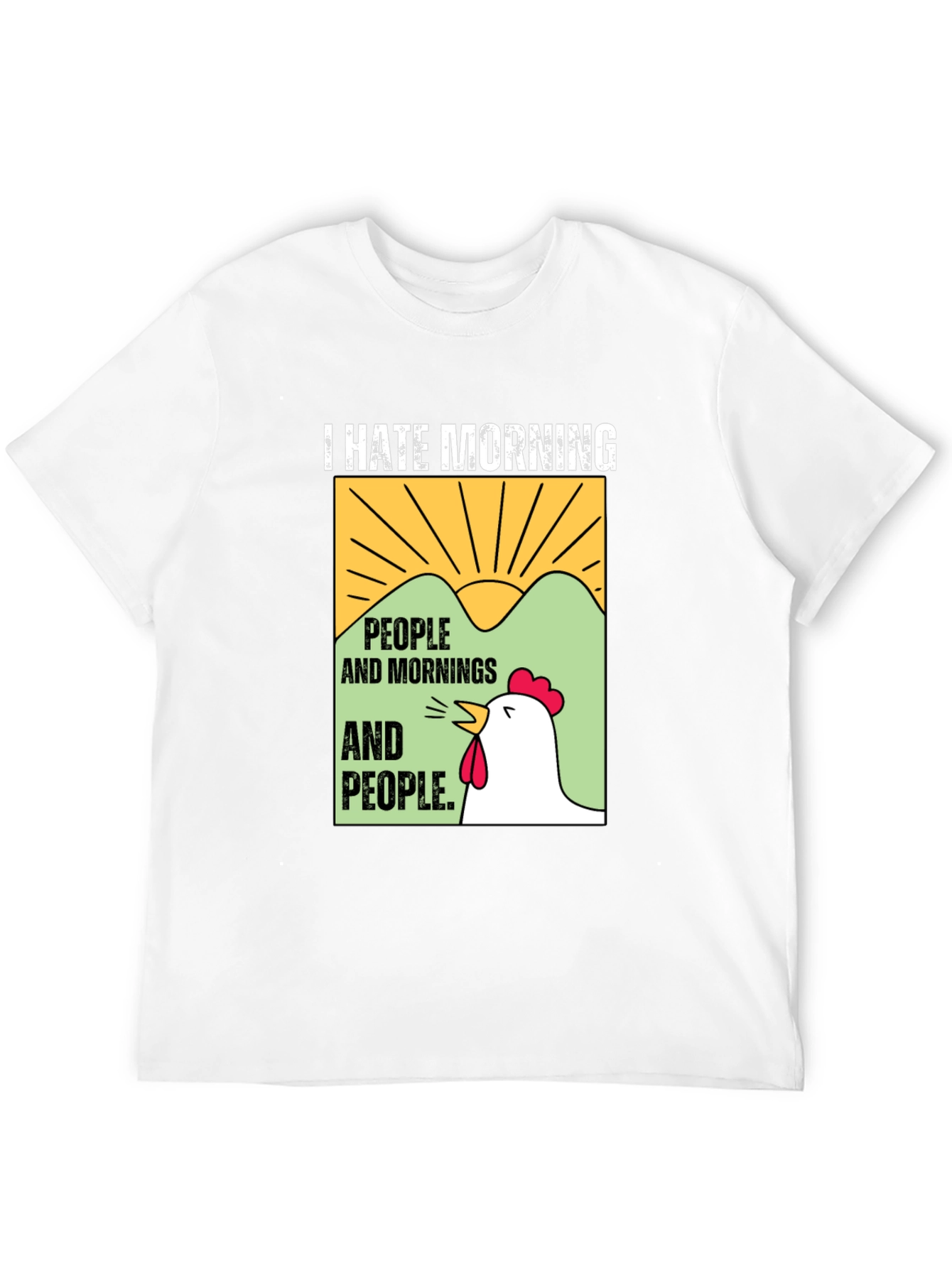 Black I Hate Morning People T-Shirt view 12