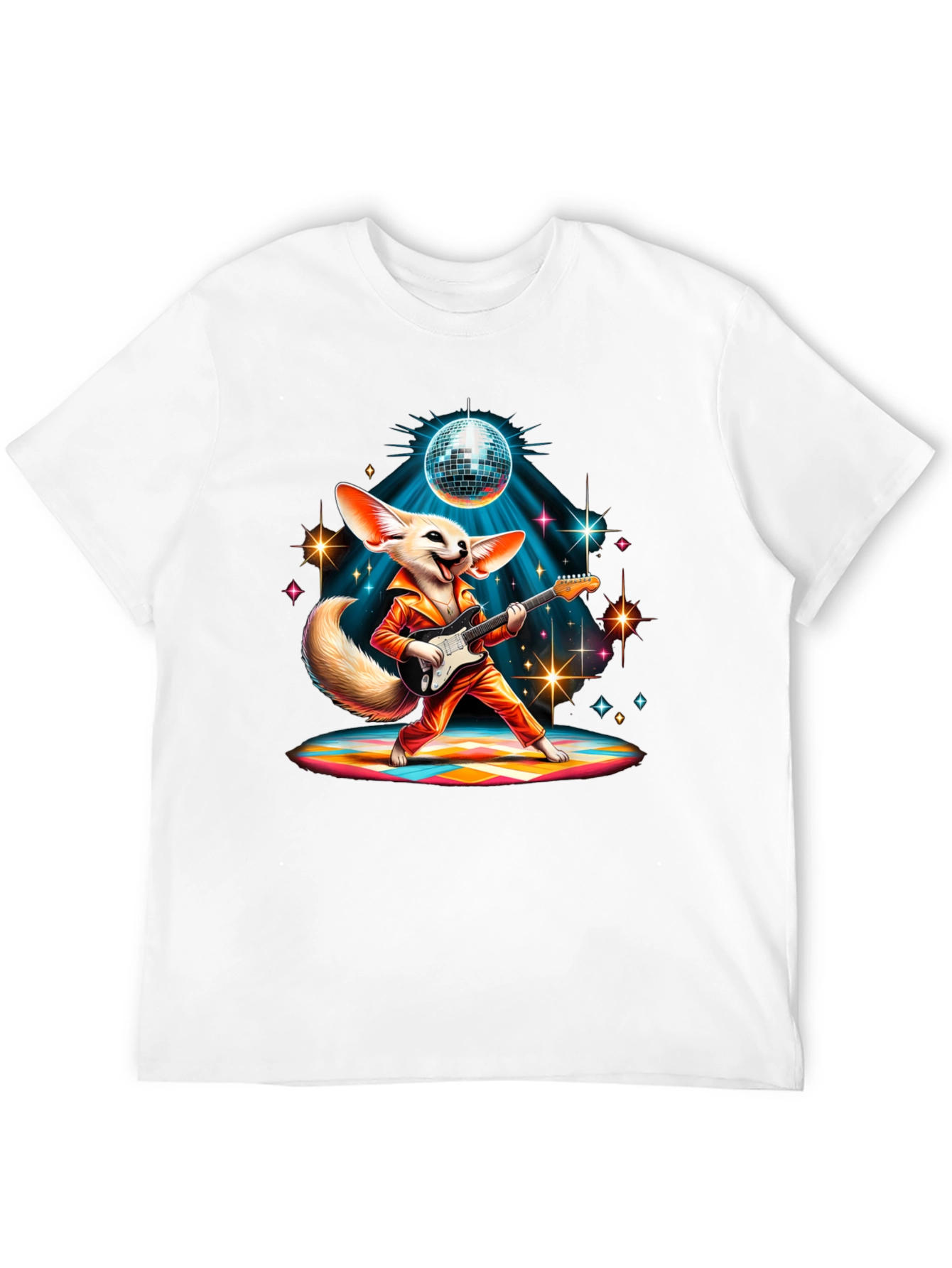 Black Funky Fox Guitarist Graphic Tee view 12