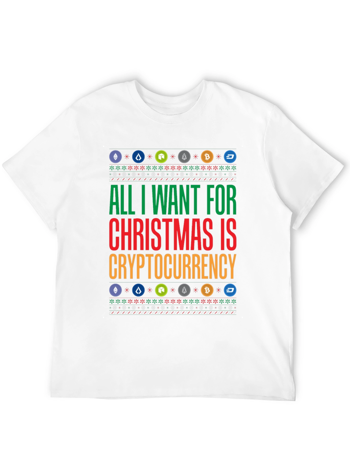 Black Crypto Christmas T-Shirt - All I Want is Cryptocurrency Holiday Tee view 12