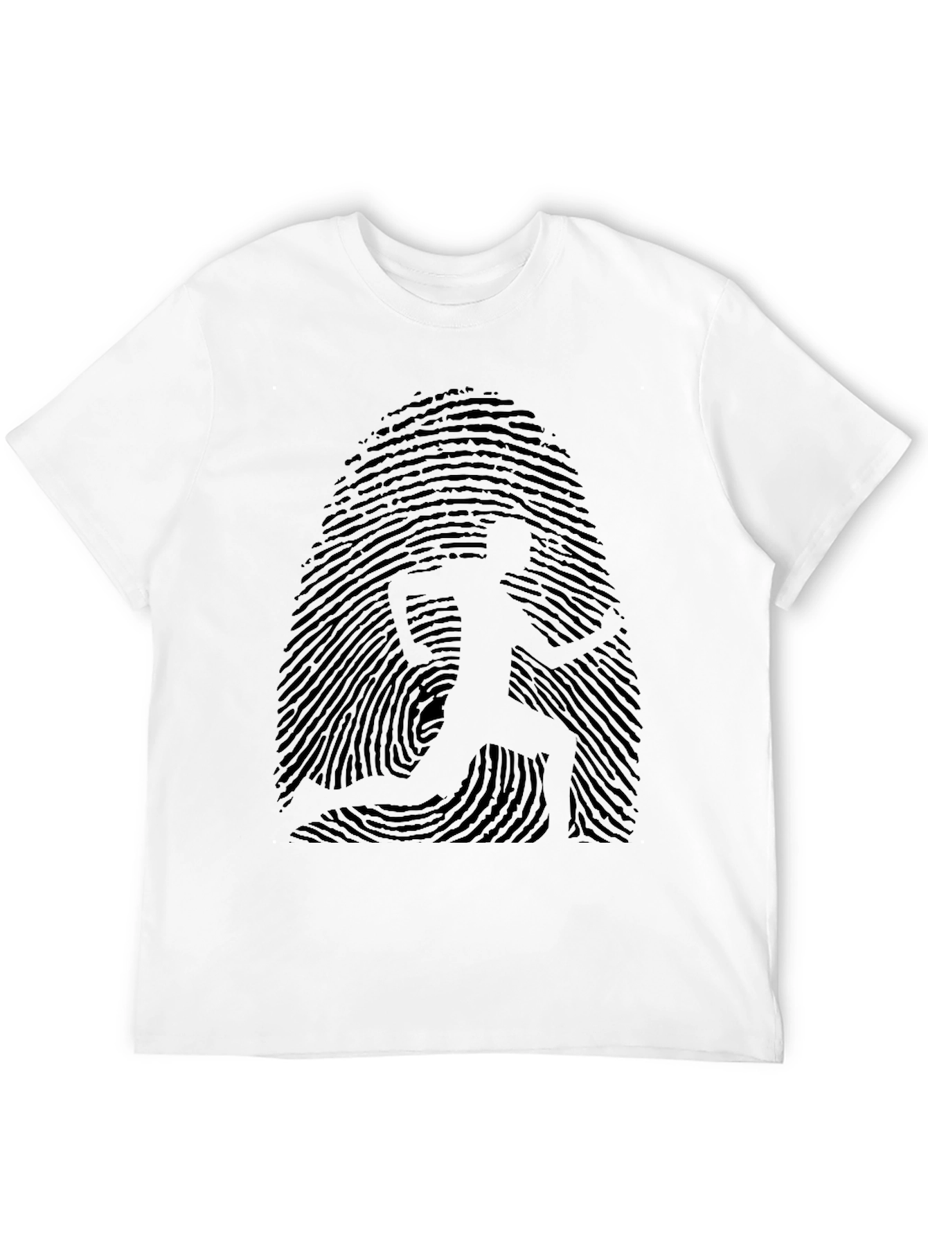 Black Fingerprint Runner Graphic Tee - Black Casual Shirt view 12