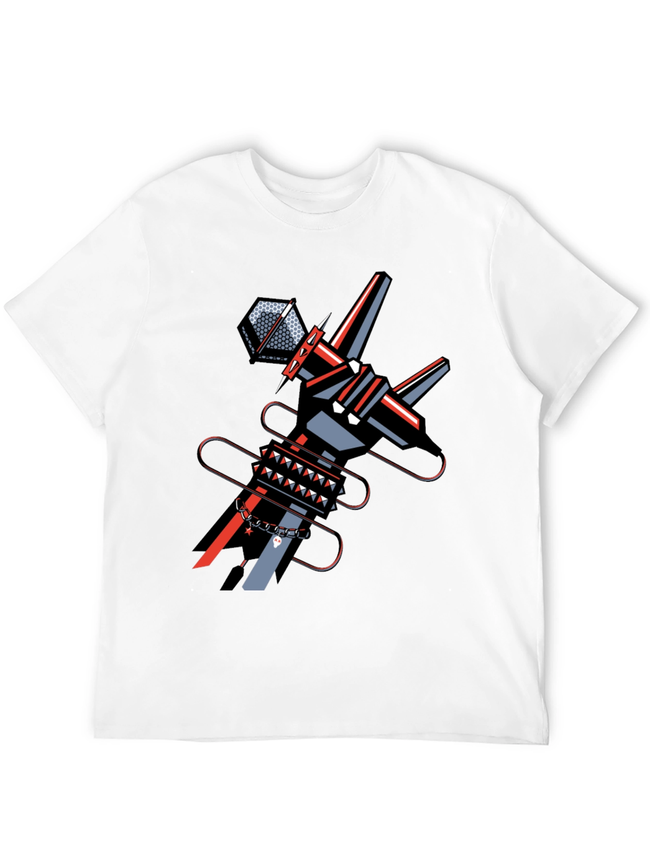 Edgy Graphic Tee: Geometric Punk Style - 12