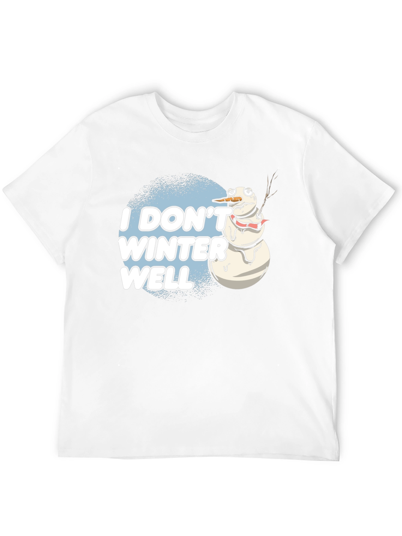 Black Funny "I Don't Winter Well" Melting Snowman T-Shirt view 12