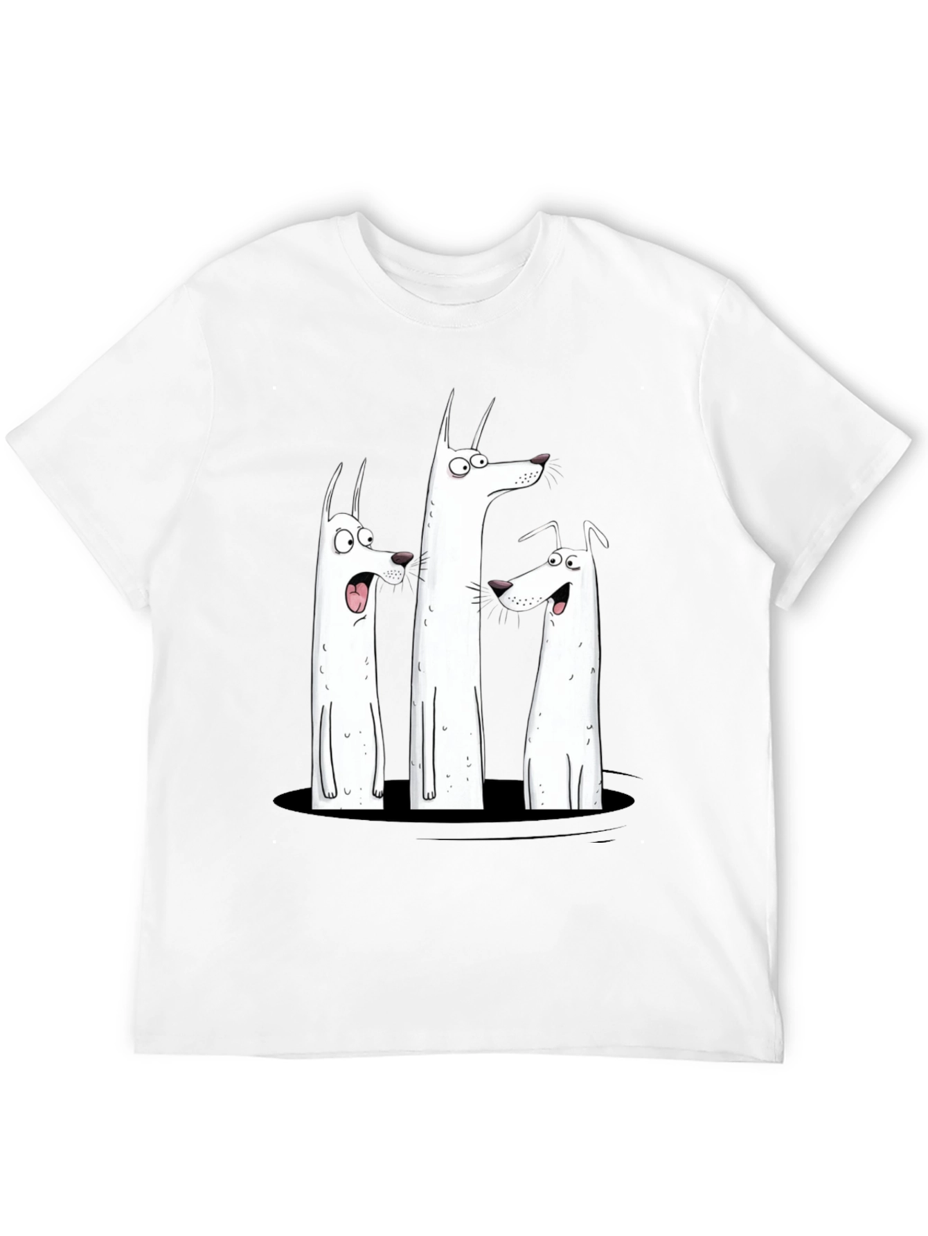 Black Funny Dog Graphic Print Black T-Shirt view 12