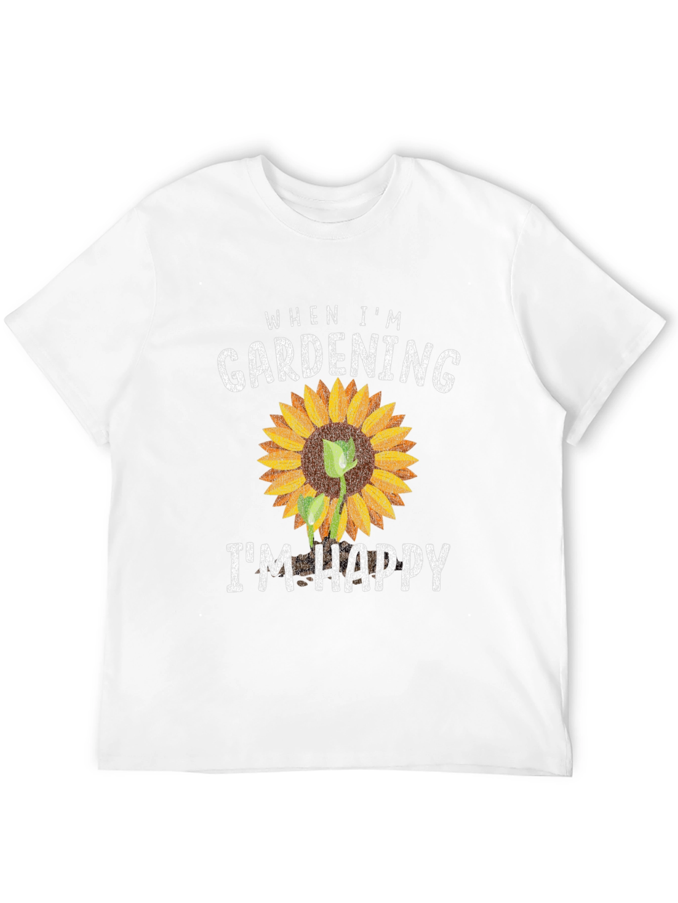 Black Gardening Makes Me Happy T-Shirt Sunflower Graphic view 12