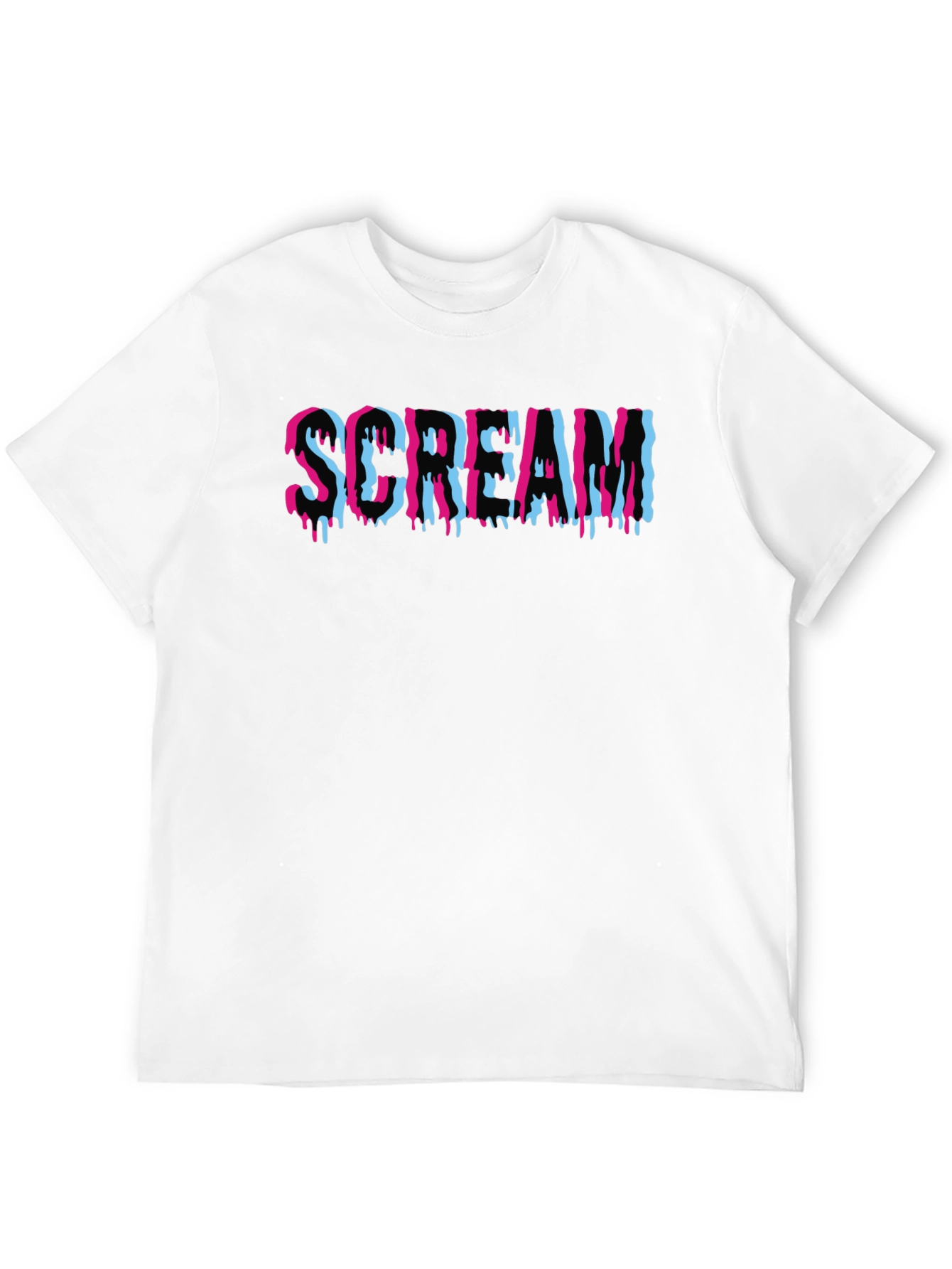 Black Scream Graphic Print T-Shirt, Cotton Blend Tee view 12