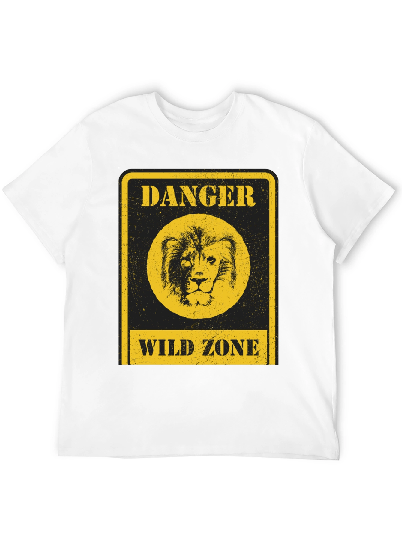 Black Danger Wild Zone Lion Graphic Tee - Black view 12