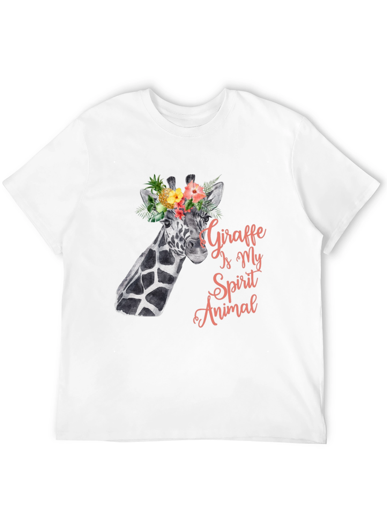 Black Giraffe Spirit Animal Tee - Floral Crown Giraffe Shirt view 12
