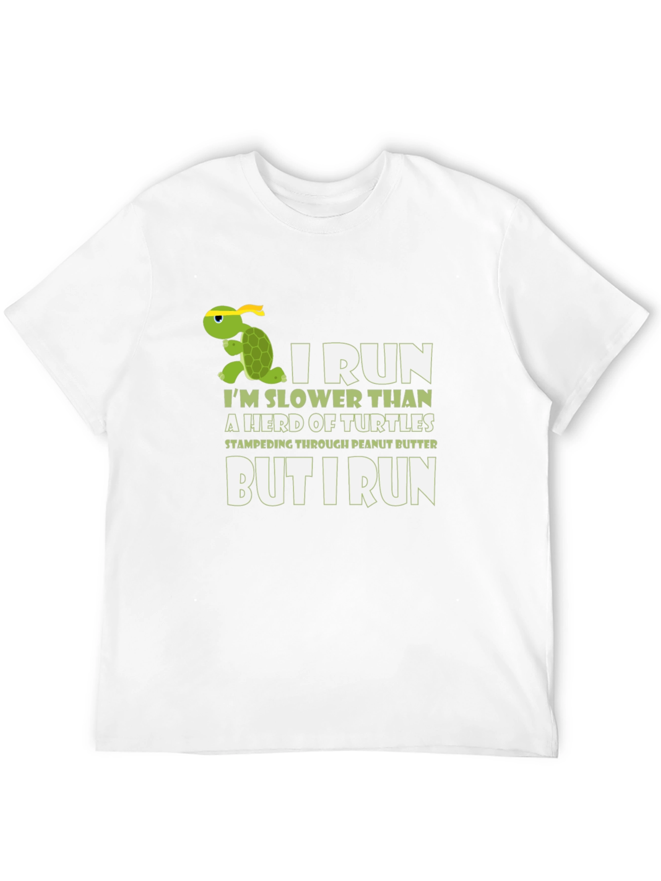 Black Funny Turtle Running T-Shirt - I Run Slower view 12
