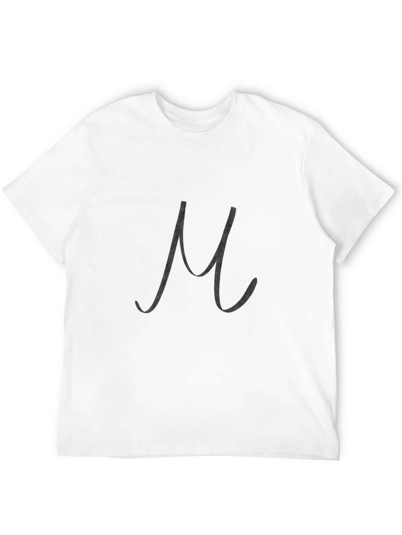 Black T-Shirt with Stylish Letter "M" Design - 12