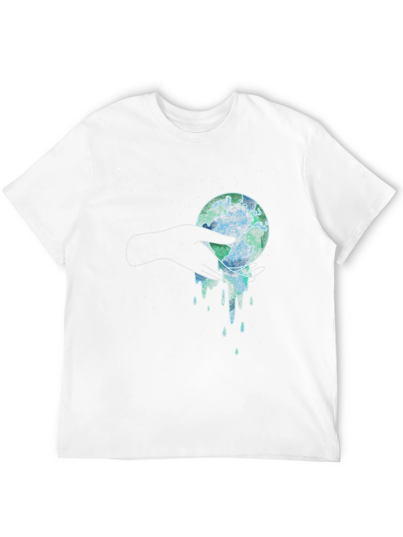 Black Melting Earth Graphic Tee - Save the Planet T-Shirt view 12