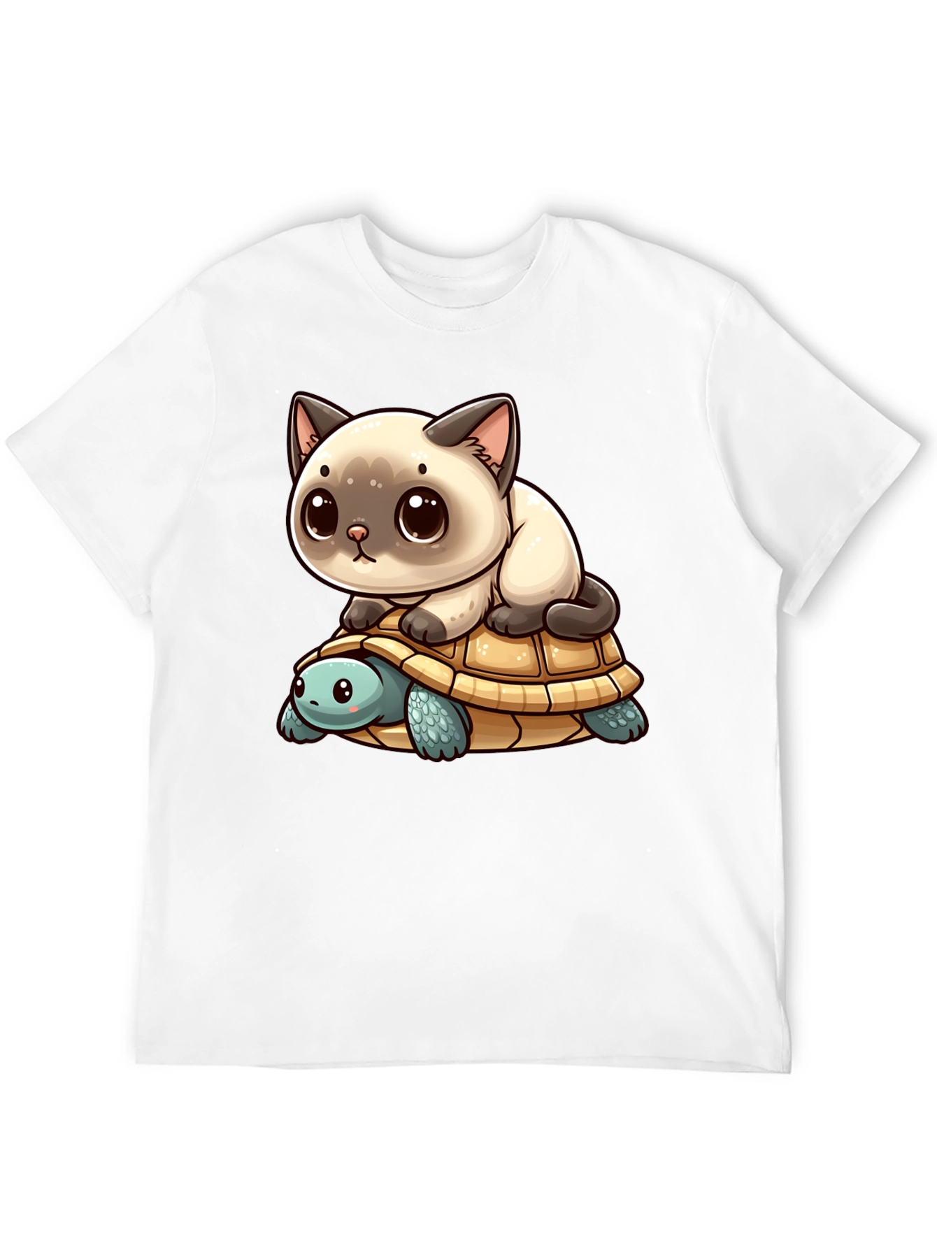 Black Cat Riding Turtle Black T-Shirt view 12