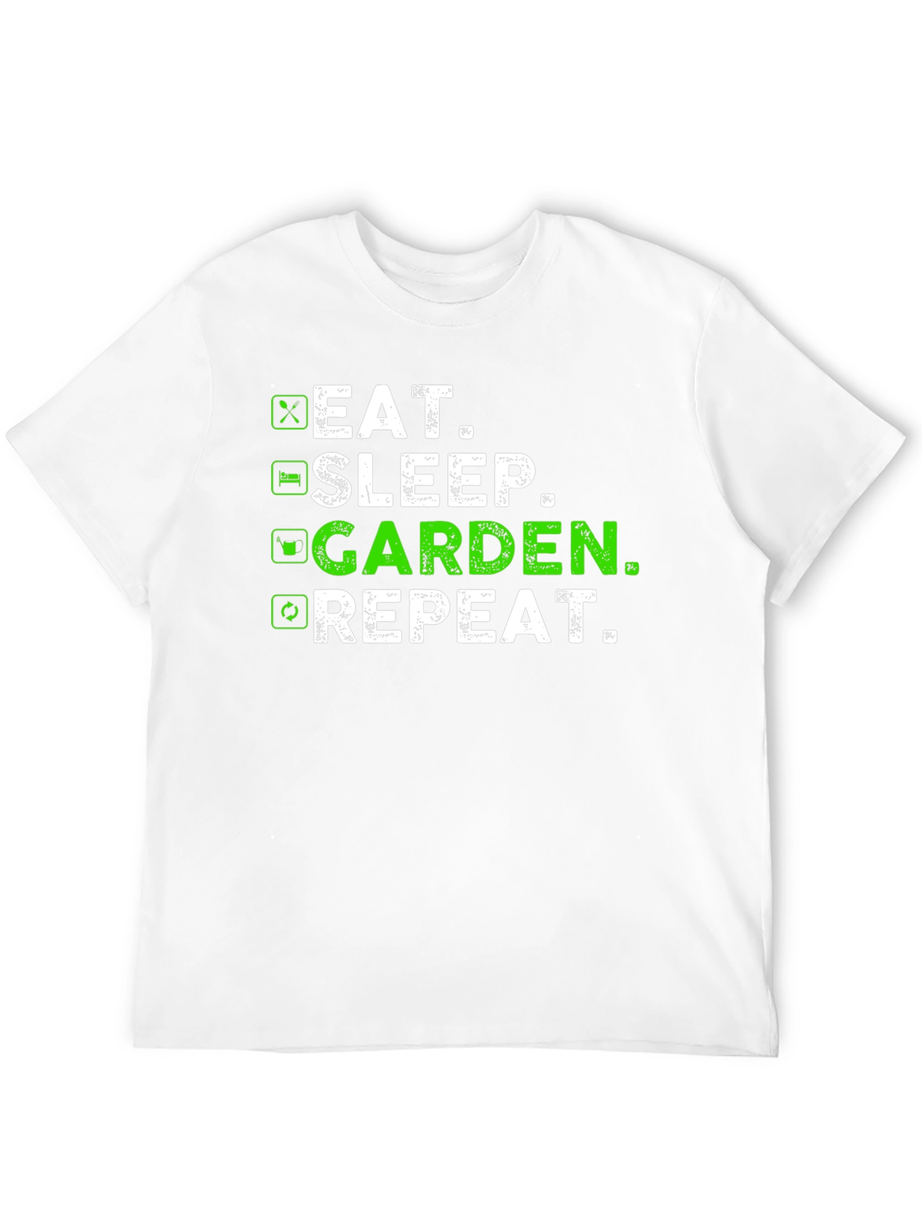 Black Eat Sleep Garden Repeat T-Shirt - Gardener Gift view 12