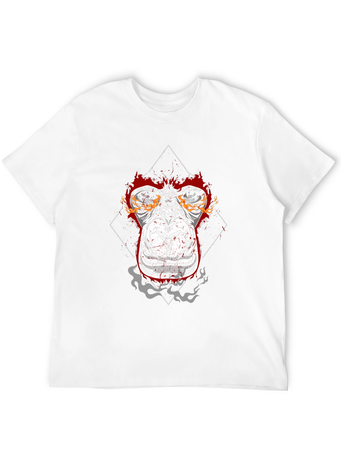 Black Fiery Ape Graphic Tee - Black Cotton T-Shirt view 12