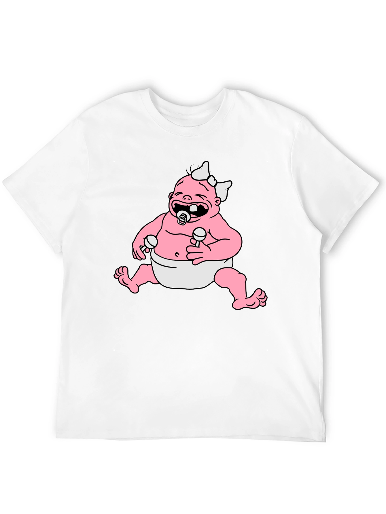 Black Cartoon Baby Graphic Black T-Shirt view 12