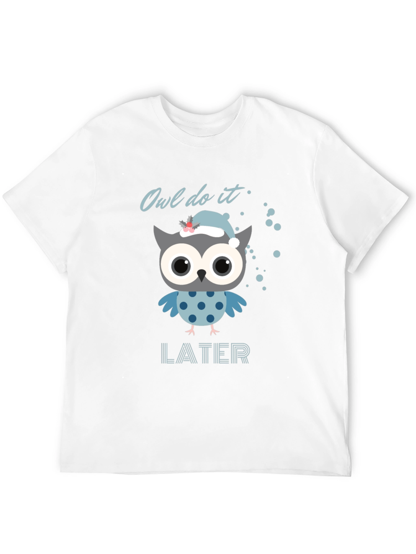 Black Owl Do It Later T-Shirt - Funny Graphic Tee view 12