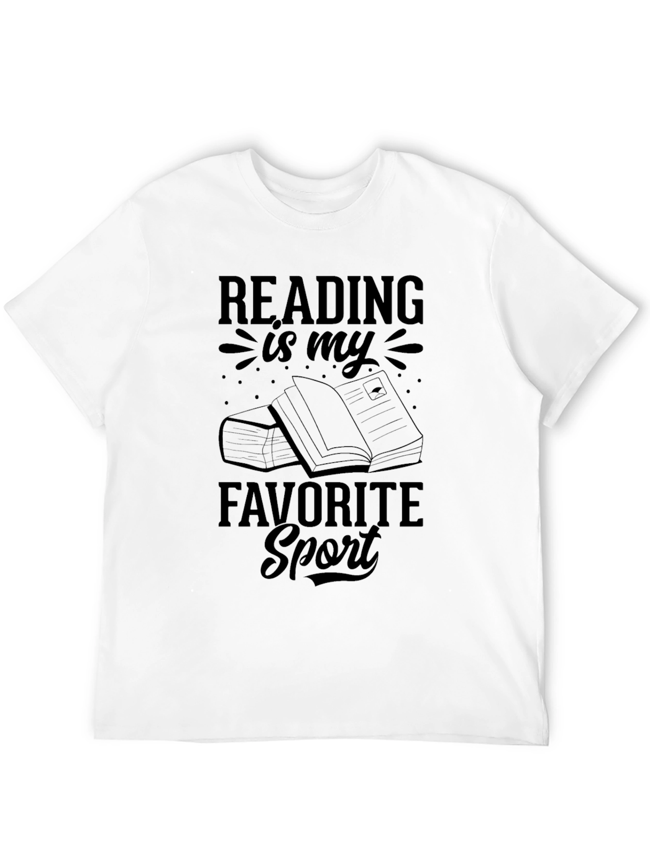 Black Reading Is My Favorite Sport Graphic T-Shirt view 12