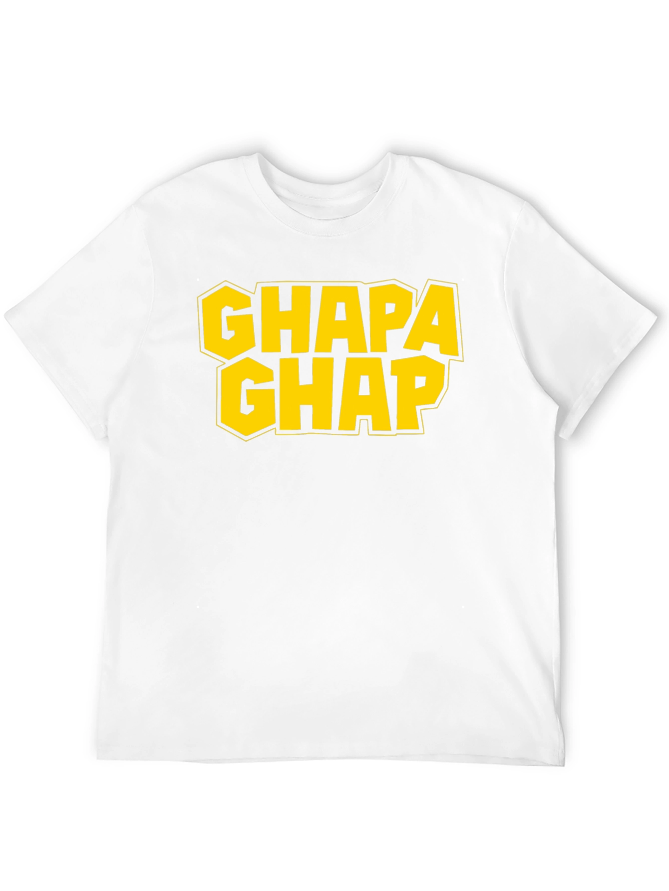 Black Ghapa Ghap Graphic T-Shirt - Bold Yellow Print view 12