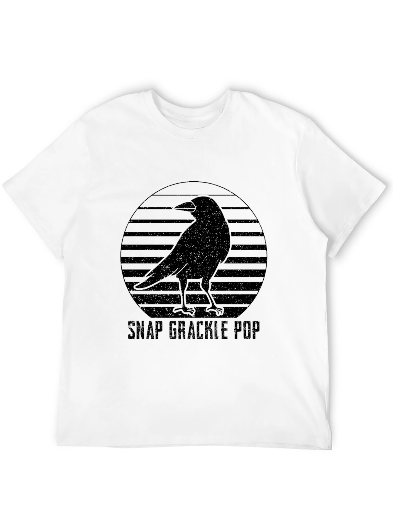 Black Snap Grackle Pop Graphic Tee - Black Bird Design view 12