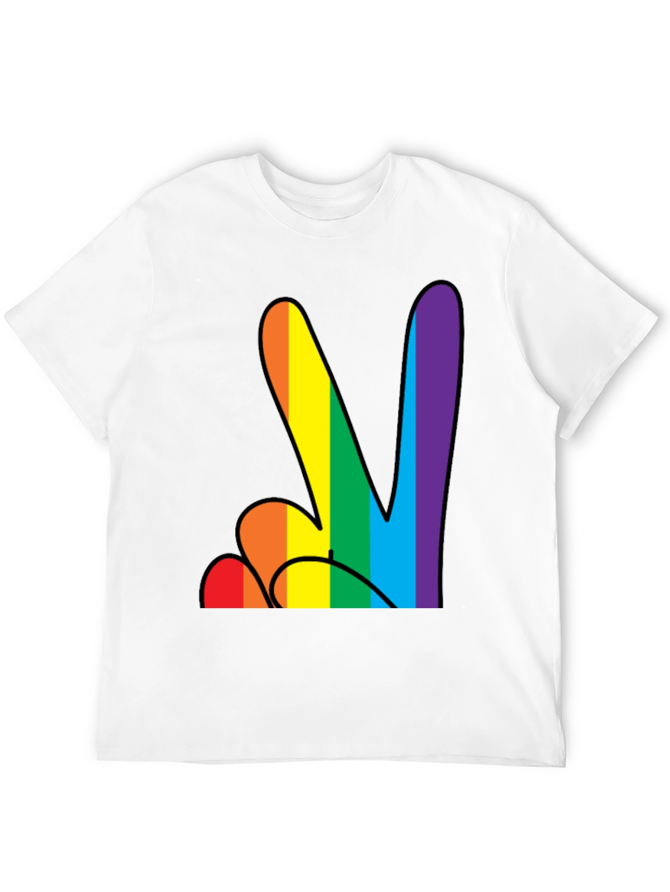 Black Rainbow Peace Sign Black T-Shirt view 12