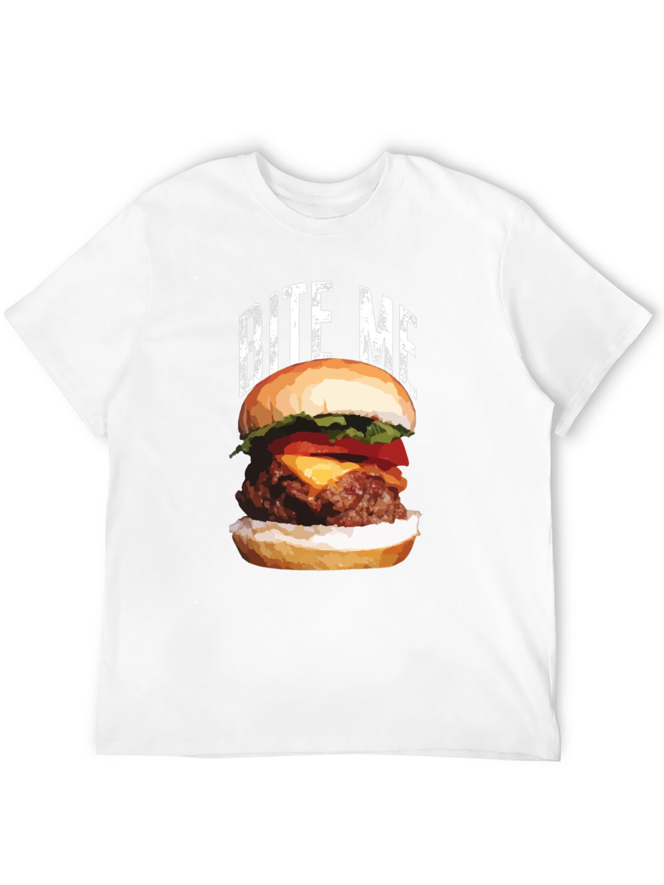 Black Bite Me Burger T-Shirt - Foodie Apparel view 12