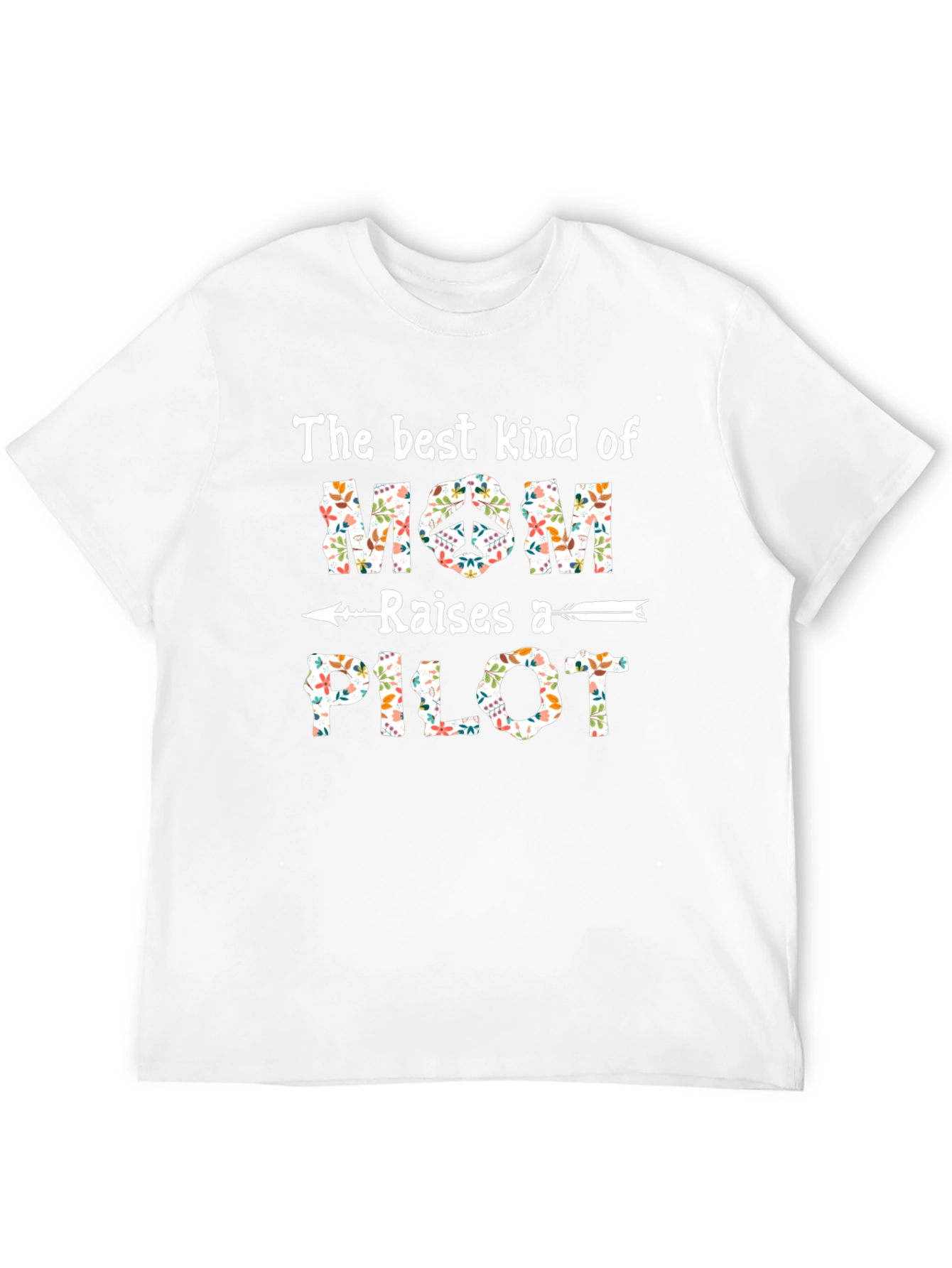 Black Floral Mom Raises A Pilot Graphic T-Shirt view 12