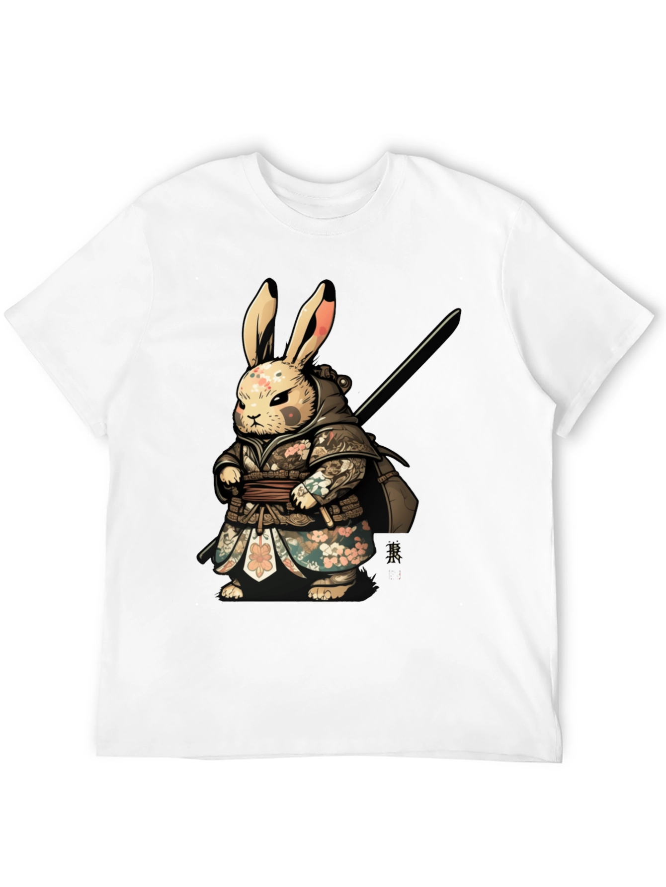 Black Samurai Rabbit Graphic Tee - Unique Design view 12