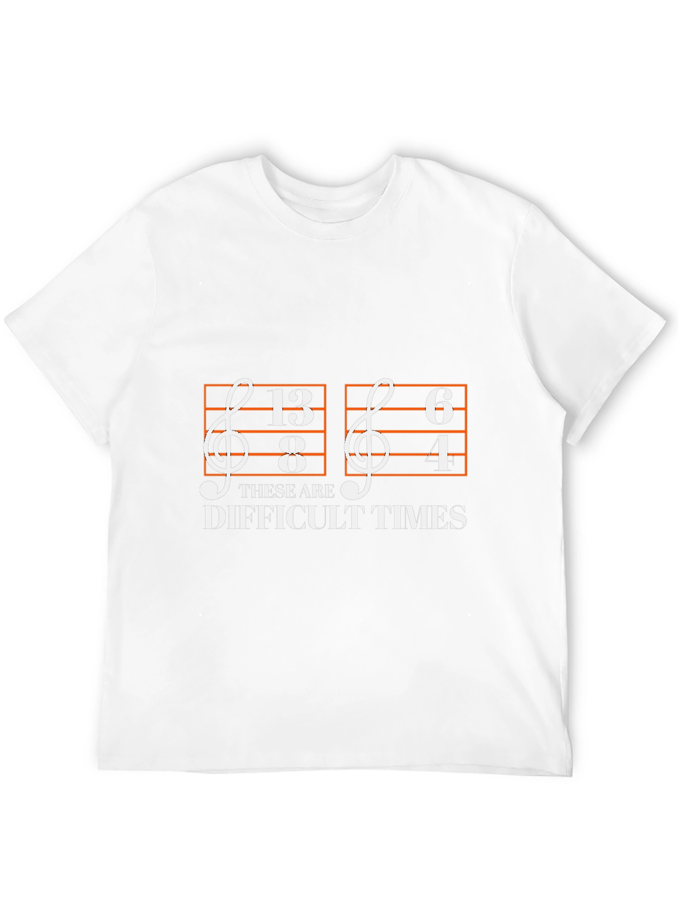 Black Difficult Times Music Note T-Shirt view 12