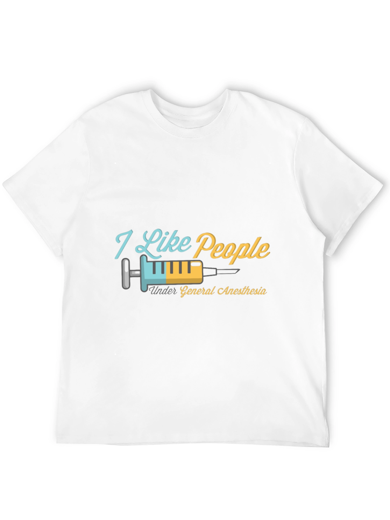 Black I Like People Under General Anesthesia T-Shirt view 12