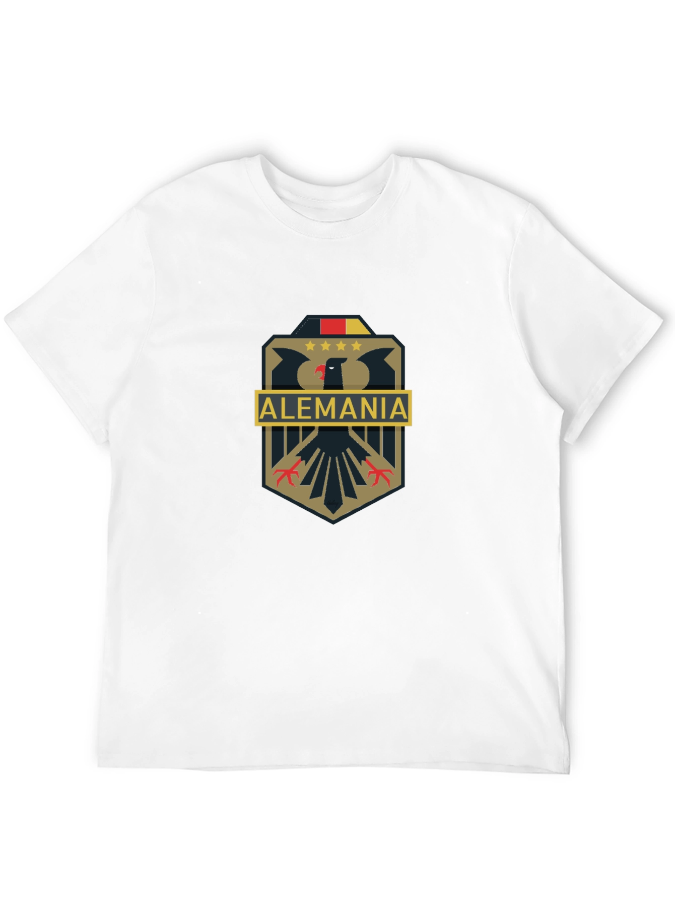 Black Alemania Eagle Crest Graphic Tee - Black view 12