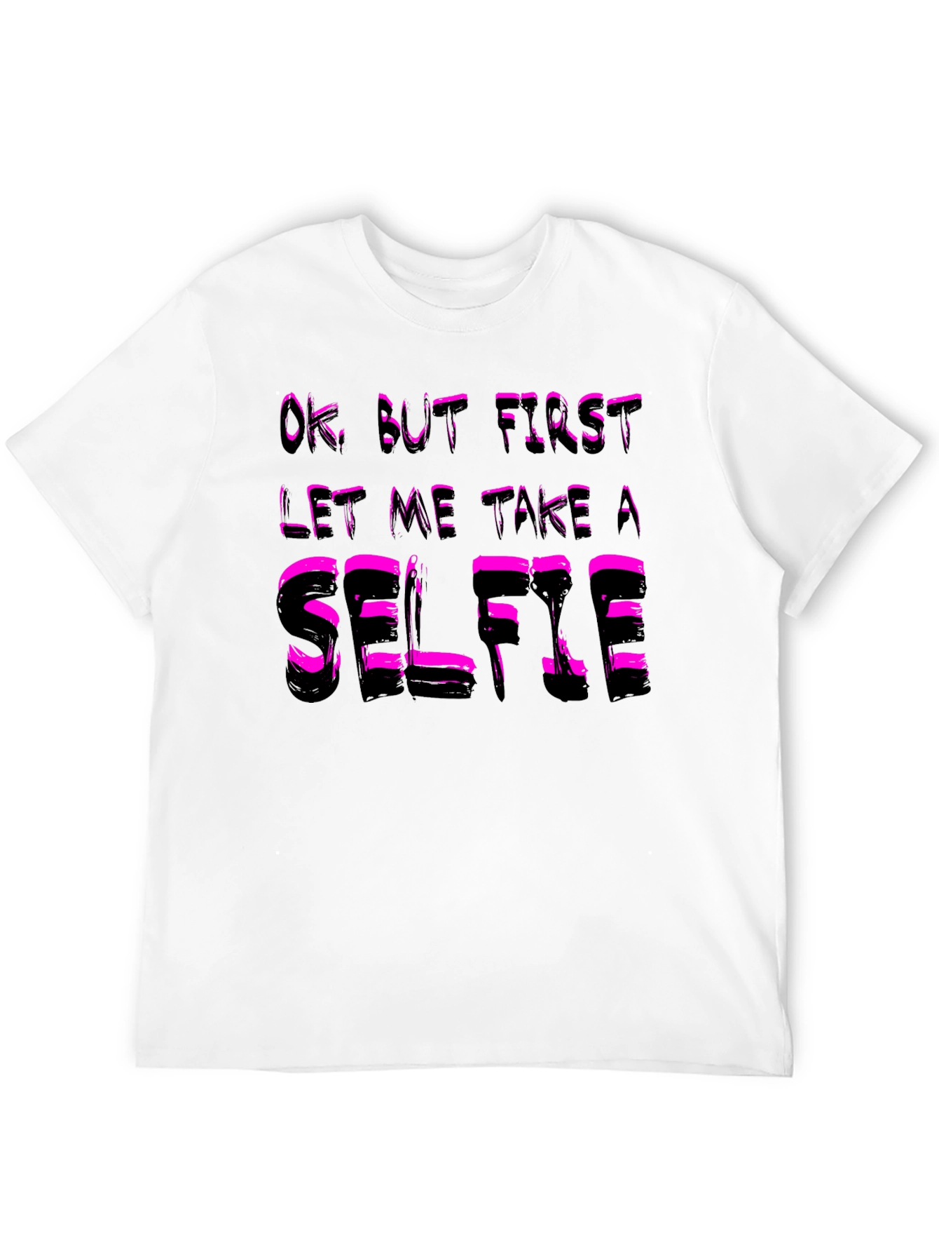 Black Selfie T-Shirt - Funny Black Cotton Tee view 12