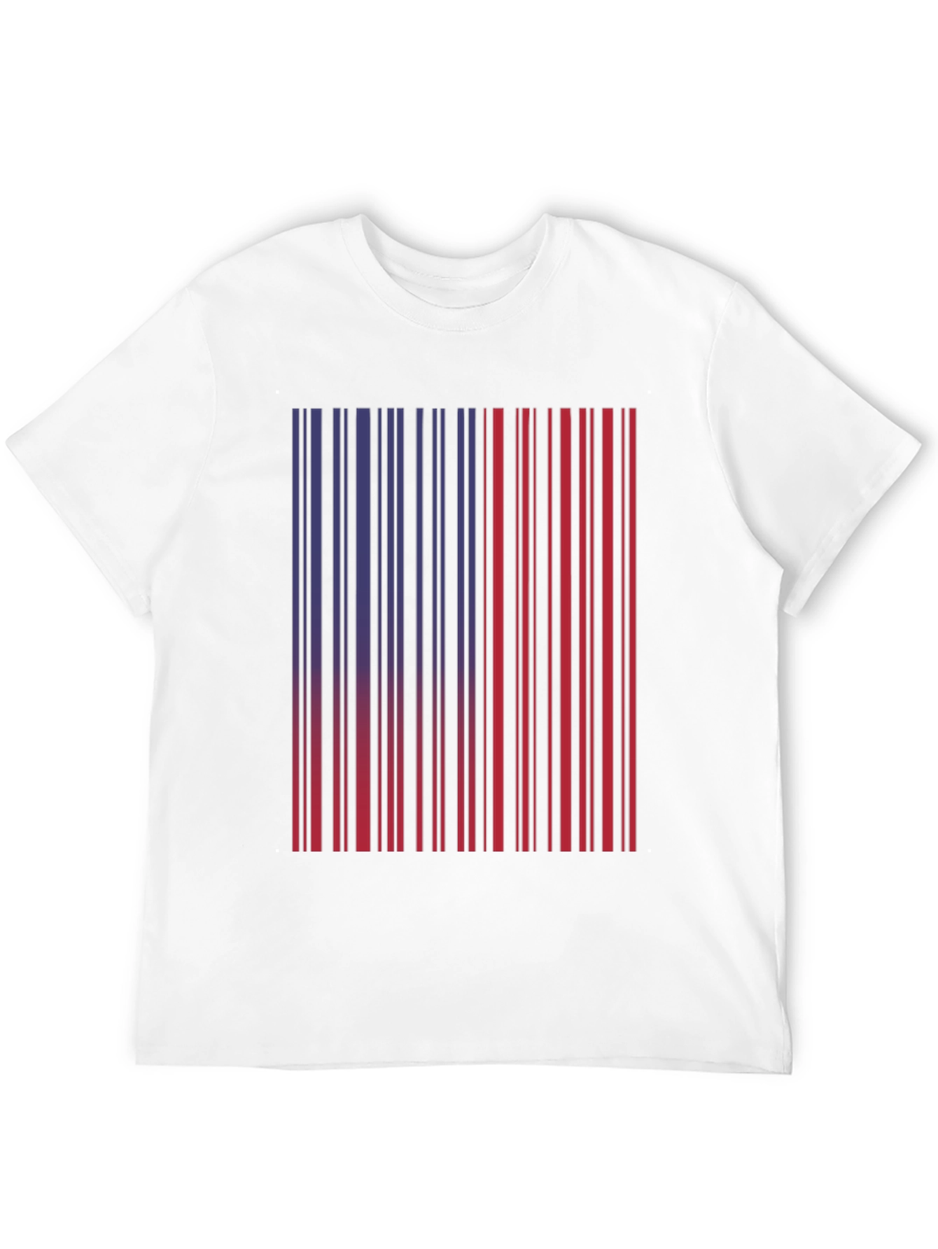 Black Barcode Graphic Tee - Unique Red & Blue Design view 12