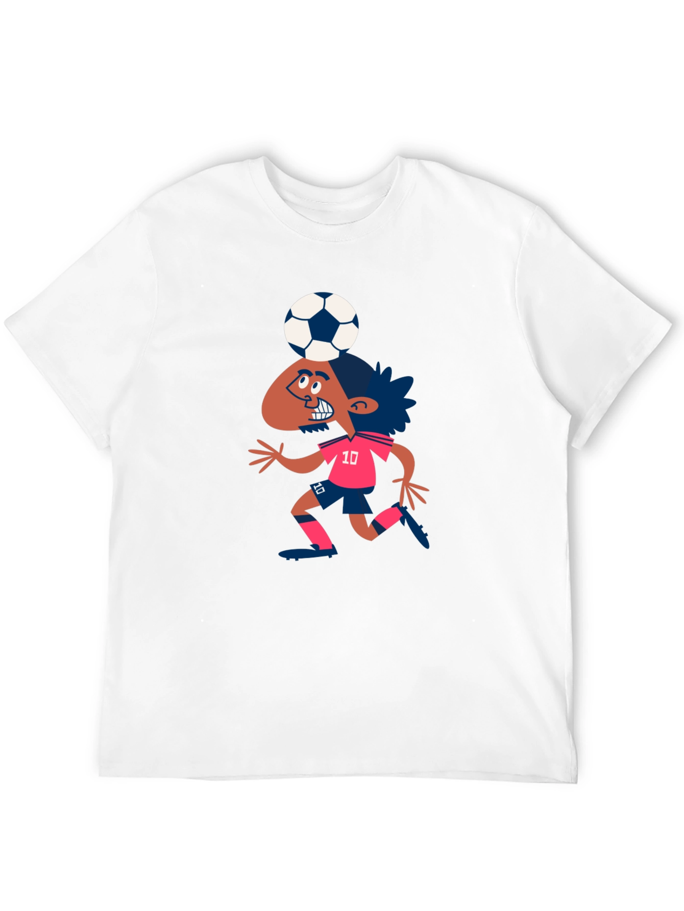 Black Cartoon Soccer Player Graphic T-Shirt view 12