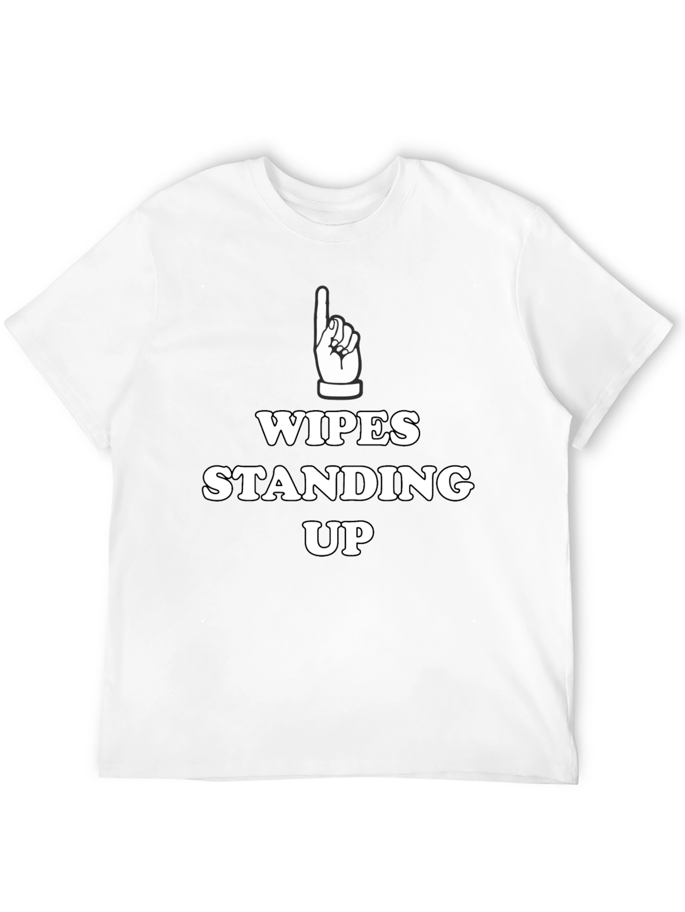 Black Wipes Standing Up Graphic Tee - Bold Humor T-Shirt view 12