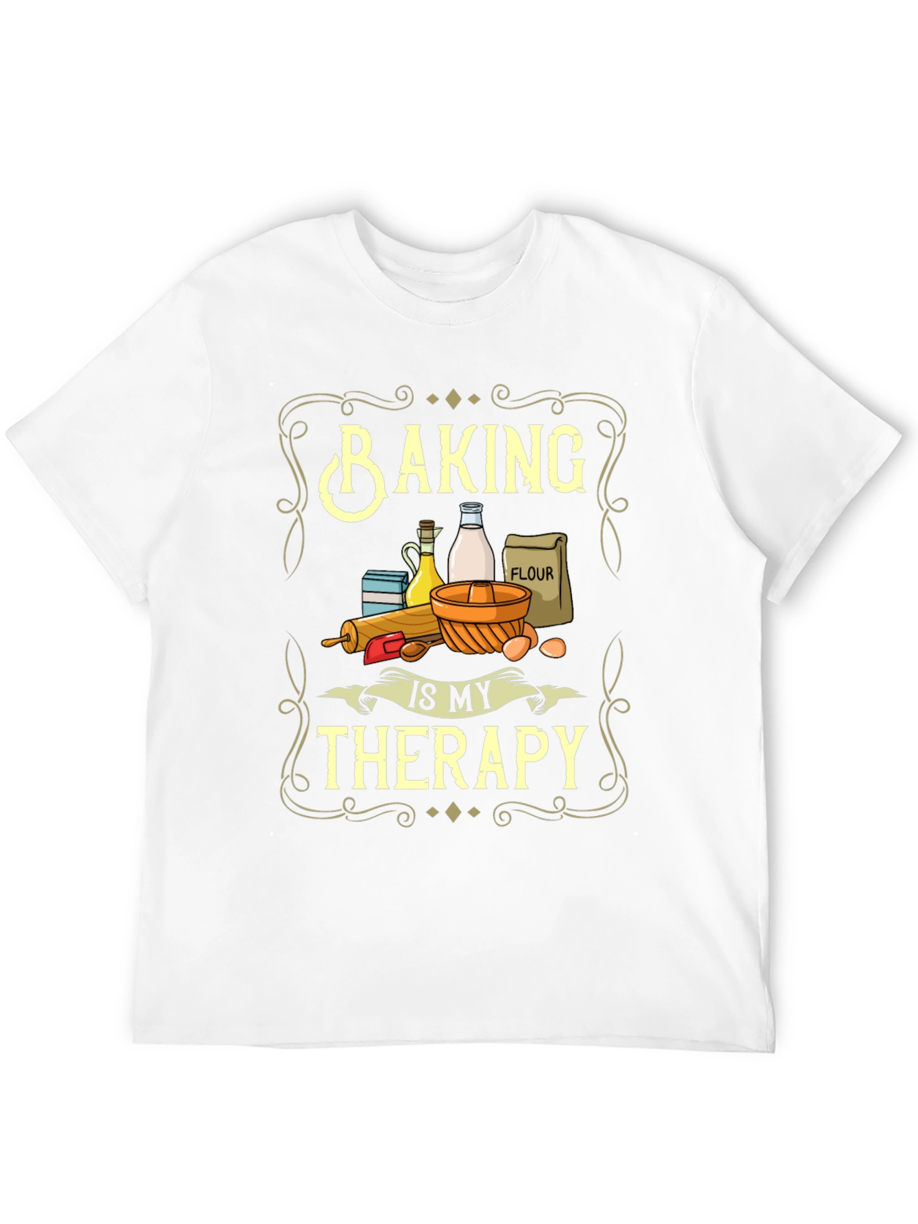 Black Baking Is My Therapy Graphic T-Shirt view 12