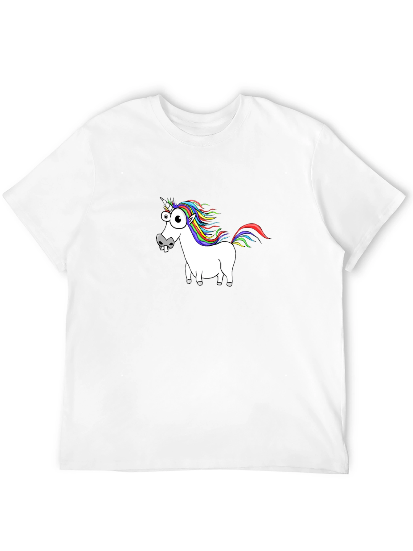 Black Funny Unicorn Graphic Tee - Black Cotton Casual T-Shirt view 12